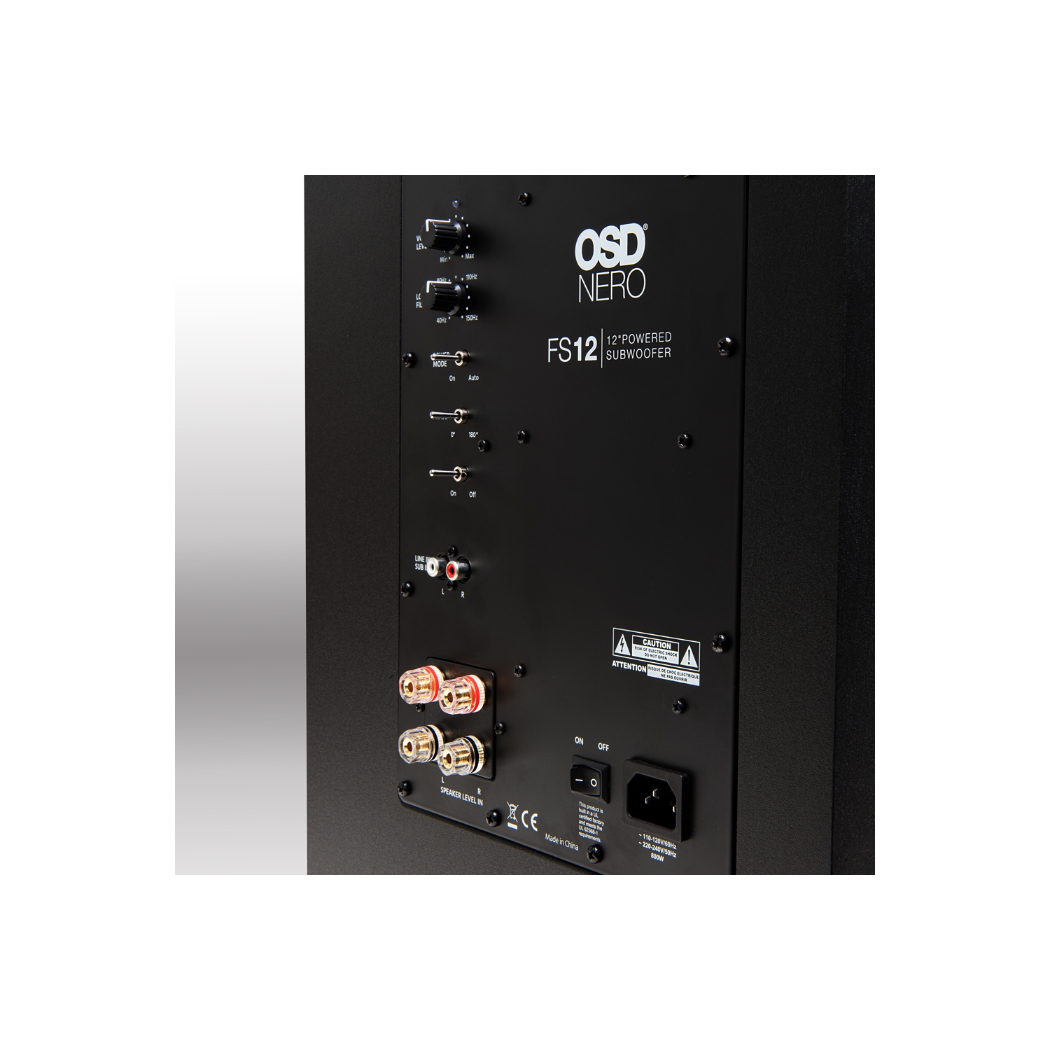 Haut-parleur d'extrêmes graves amplifié de 12 po à double évent OSD FS12 1200&nbsp;W