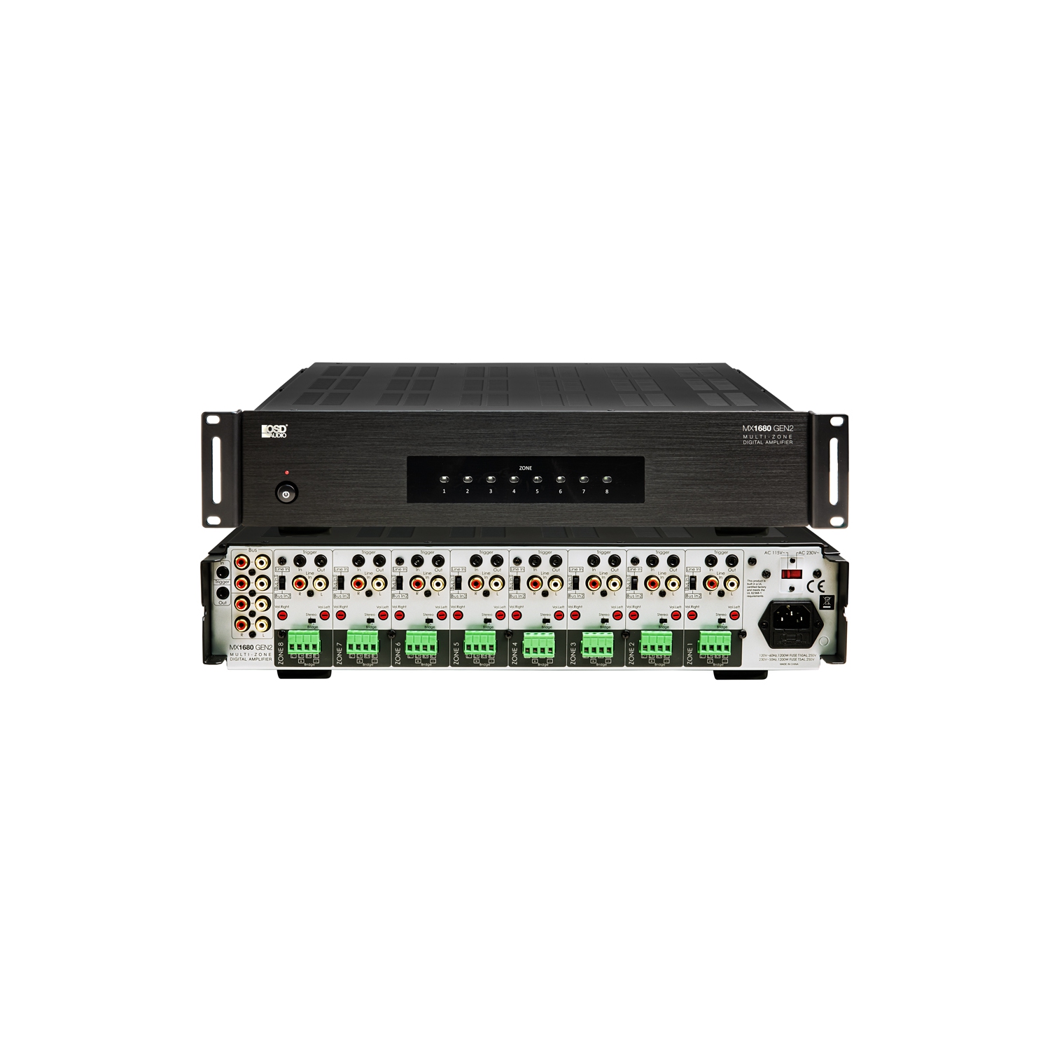 OSD MX1680 GEN2, amplificateur à 8 zones 16CH x 80 watts