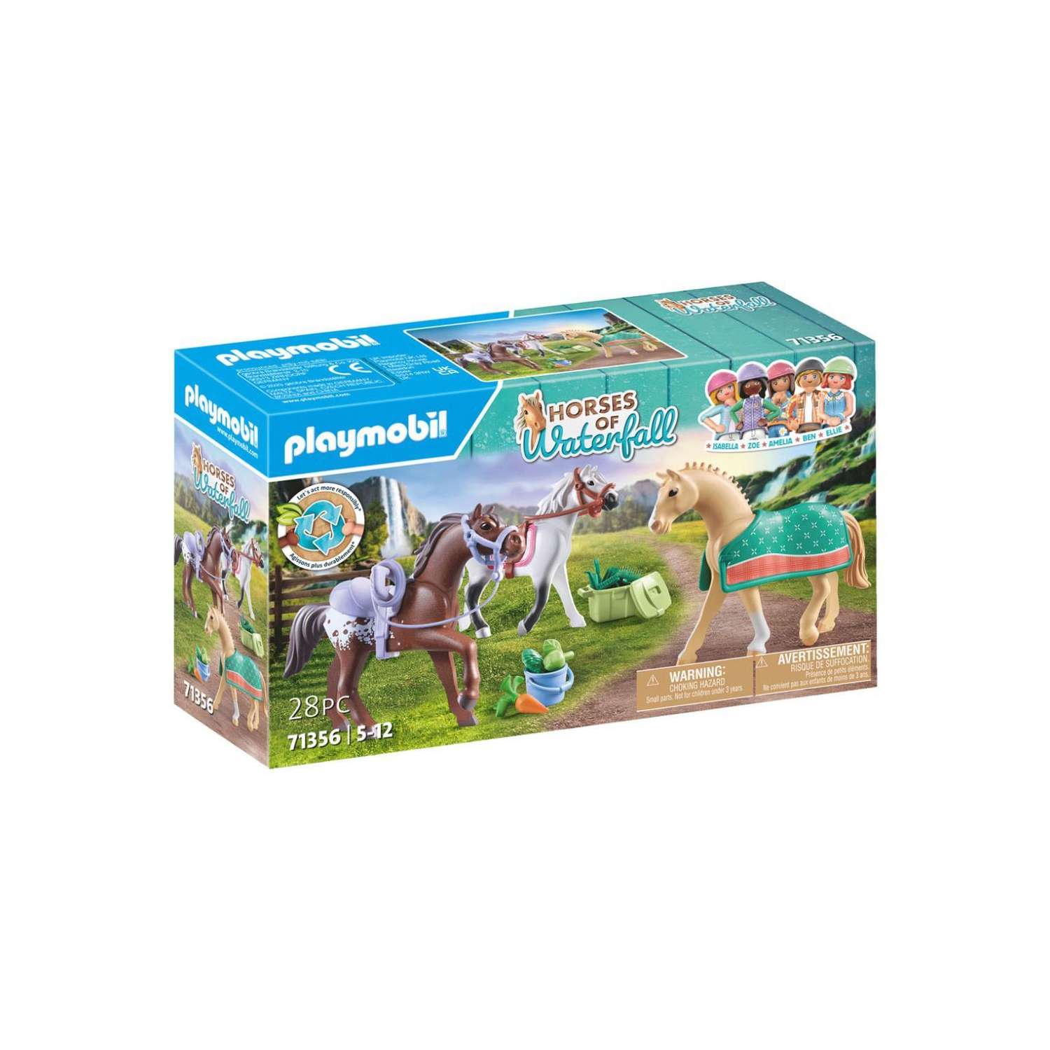 Playmobil Horses of Waterfall - Three Horses w/ Saddles