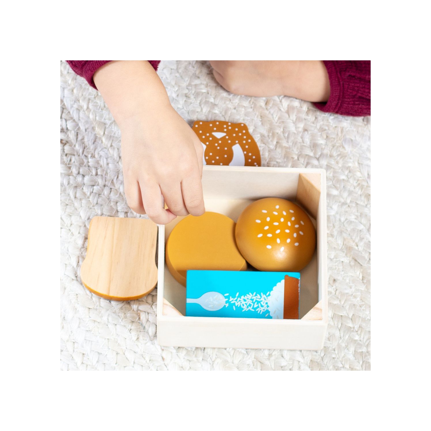 Jeu de groupes alimentaires en bois - grains