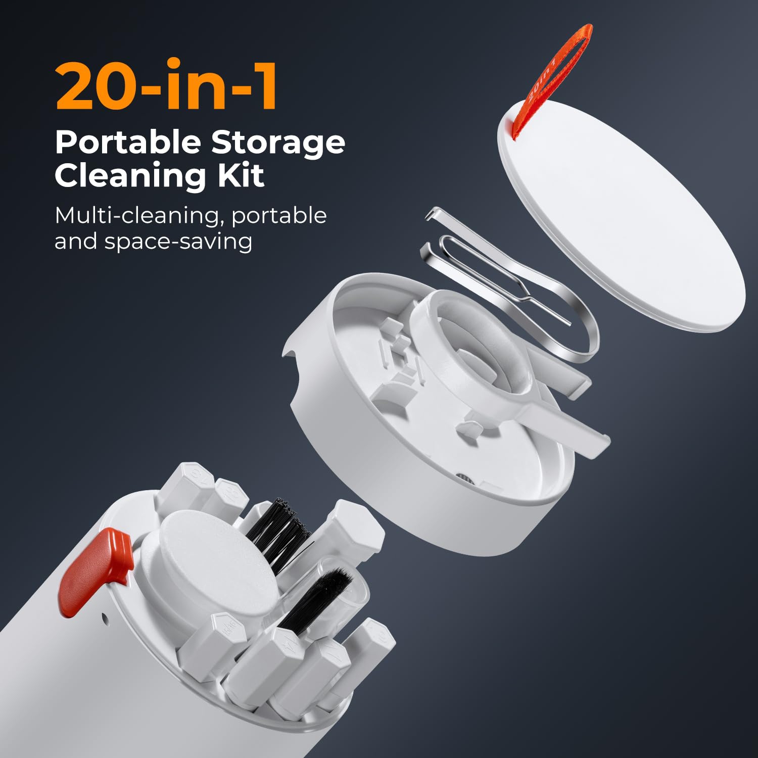 Trousse de nettoyage pour clavier, trousse de nettoyage pour appareils électroniques avec grande brosse rétractable, portable, trousse d'outils