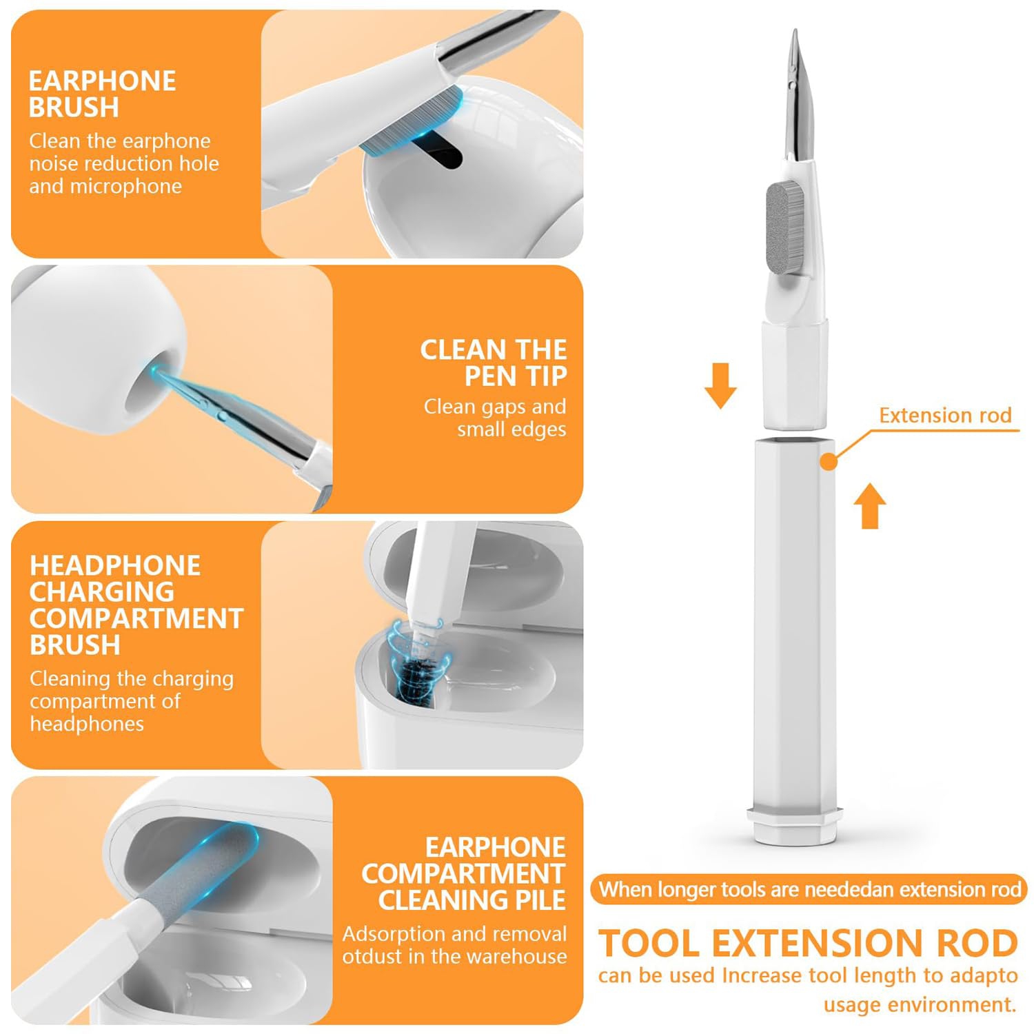 20 in 1 Electronic Cleaner Kit, Multifunctional Cleaning Kit for Airpods pro,Phone, Laptop, Camera, Keyboard,Keyboard Cleaner with Dust Air Blown and