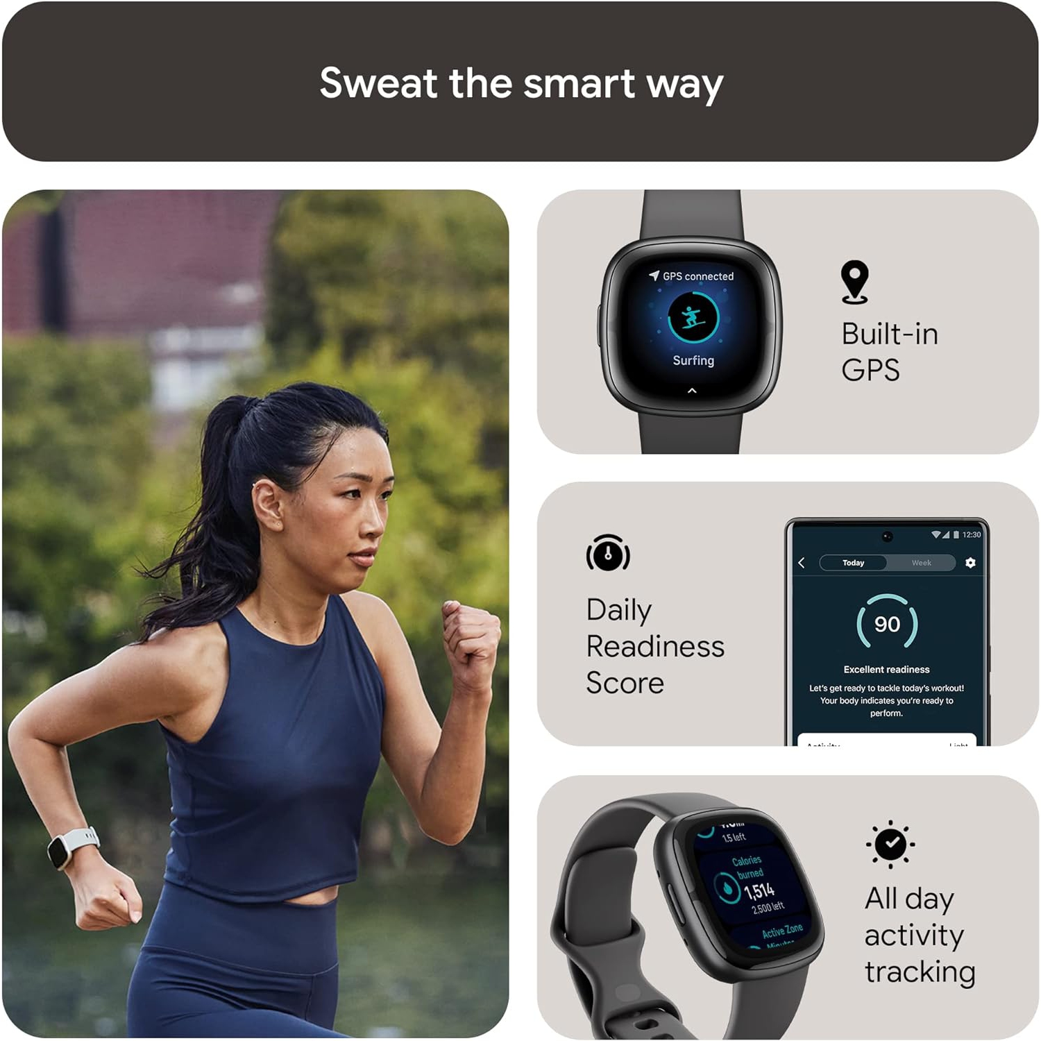 Fitbit Sense 2 Advanced Health and Fitness Smartwatch- Shadow Grey/Graphite