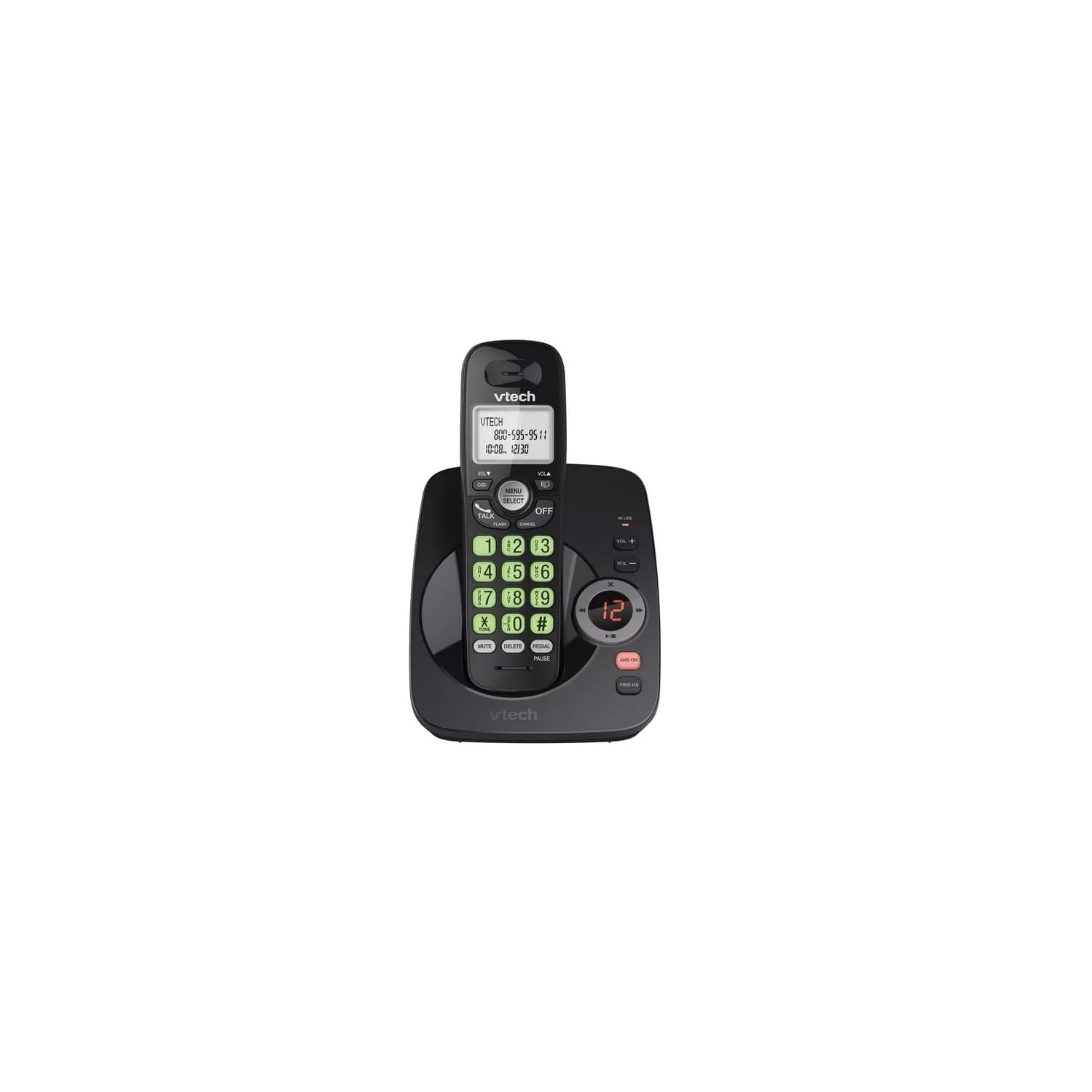 Remis à neuf – système de répondeur sans fil DECT 6,0 de VTech avec afficheur/appel en attente, CS6224-11 (noir), CS6224-11