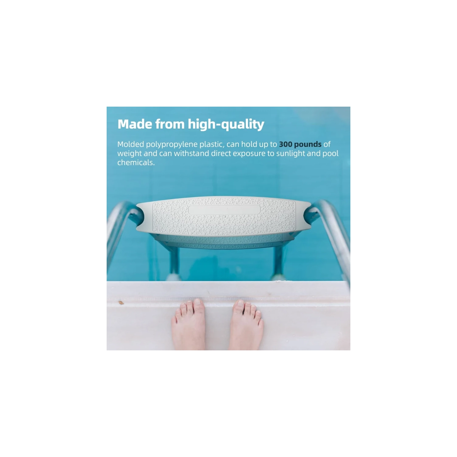 3-Pack White 18" Universal Pool Ladder Steps Replacement - Heavy-Duty Molded Plastic Swimming Pool Ladder Rung Step with Stainless Steel Bolts for