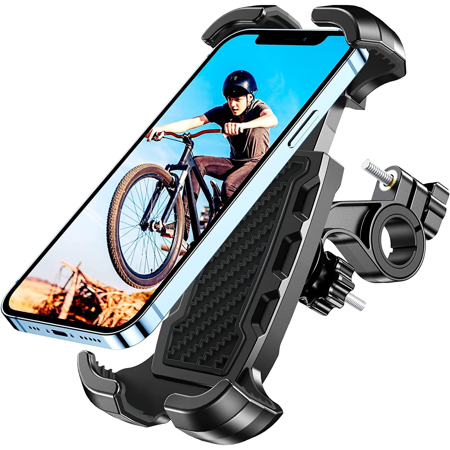 Support de téléphone de vélo, support de téléphone de moto - Support de téléphone de vélo pince de guidon pour vélo, moto de vélo - compatible avec