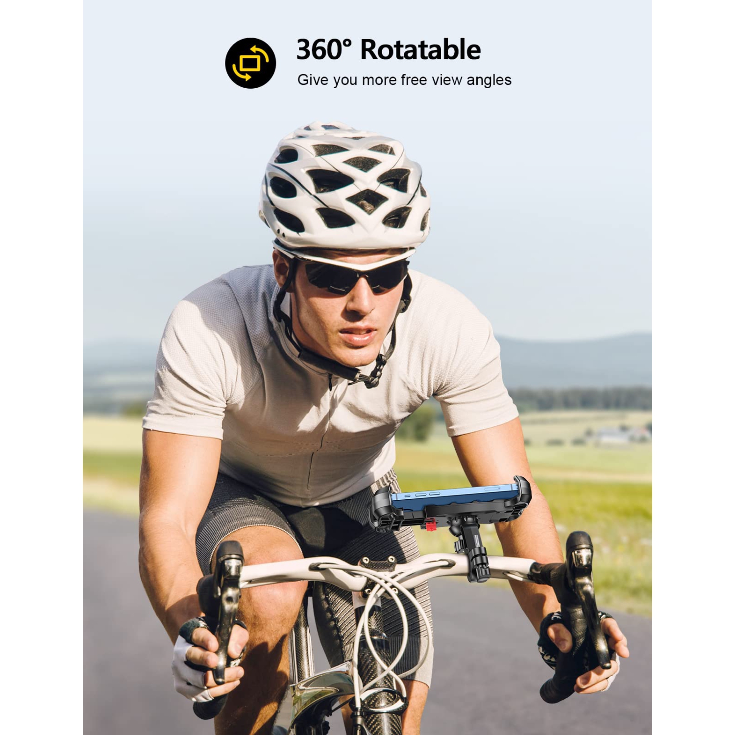 Support de téléphone de vélo, support de téléphone de moto - Support de téléphone de vélo pince de guidon pour vélo, moto de vélo - compatible avec