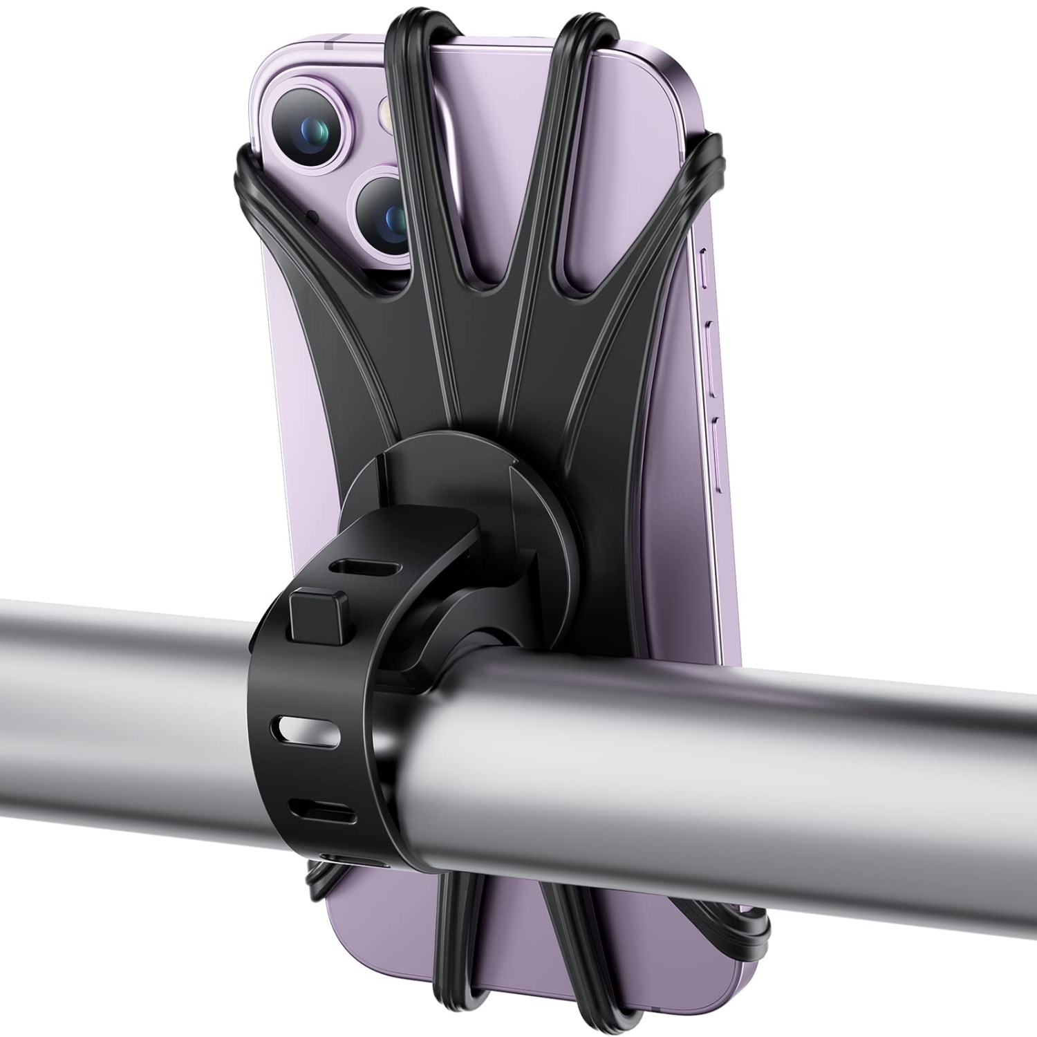 Bike Phone Mount, Universal Bike Cell Phone Holder, 360° Rotatable, Silicone Bicycle Phone Mount Compatible with iPhone 14/13/Pro