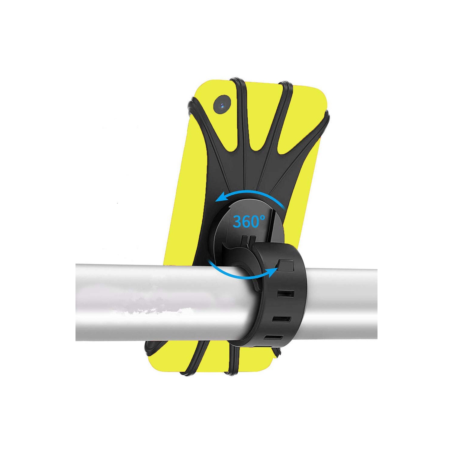 Support de téléphone de vélo, support de téléphone de vélo en silicone, réglable à 360°, identification du visage et du toucher, support universel