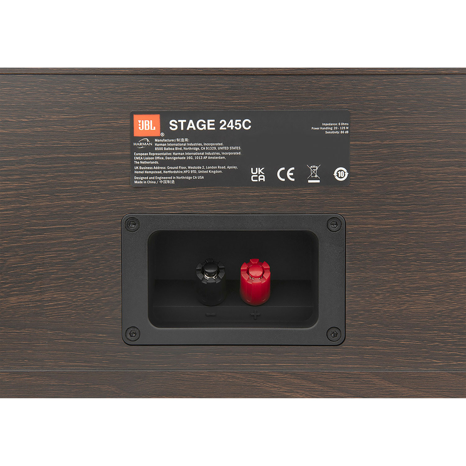 JBL Stage245C 4.5" 150-Watt 2.5-Way Center Channel Speaker - Espresso