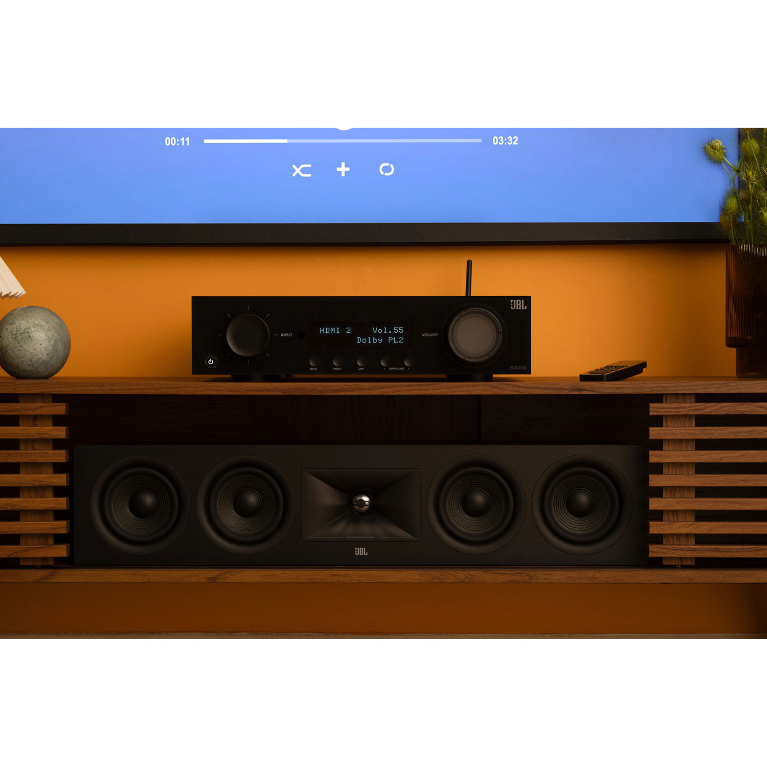 JBL Stage245C 4.5" 150-Watt 2.5-Way Center Channel Speaker - Espresso