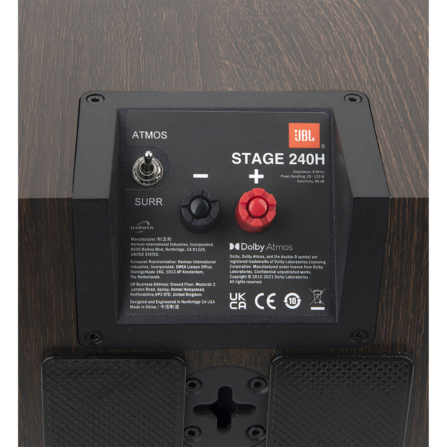 Haut-parleur d'étagère Dolby Atmos 150 W 4,5 po Stage240H de JBL - Paire - Espresso