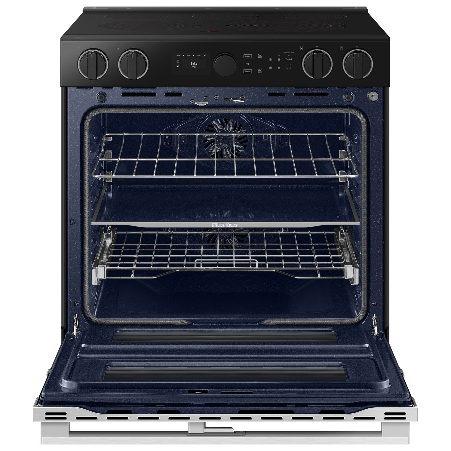 Samsung 30" 6.3 Cu. Ft. Double Oven 5-Element Slide-In Electric Air Fry Range - Stainless Steel
