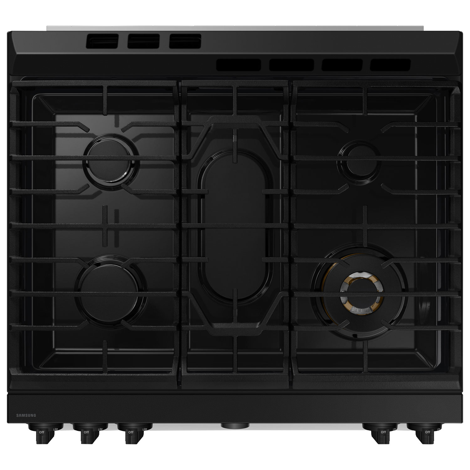 Cuisinière biénergie encastrable avec friture à air chaud à deux fours et 5 brûleurs 30 po de Samsung - Acier inoxydable