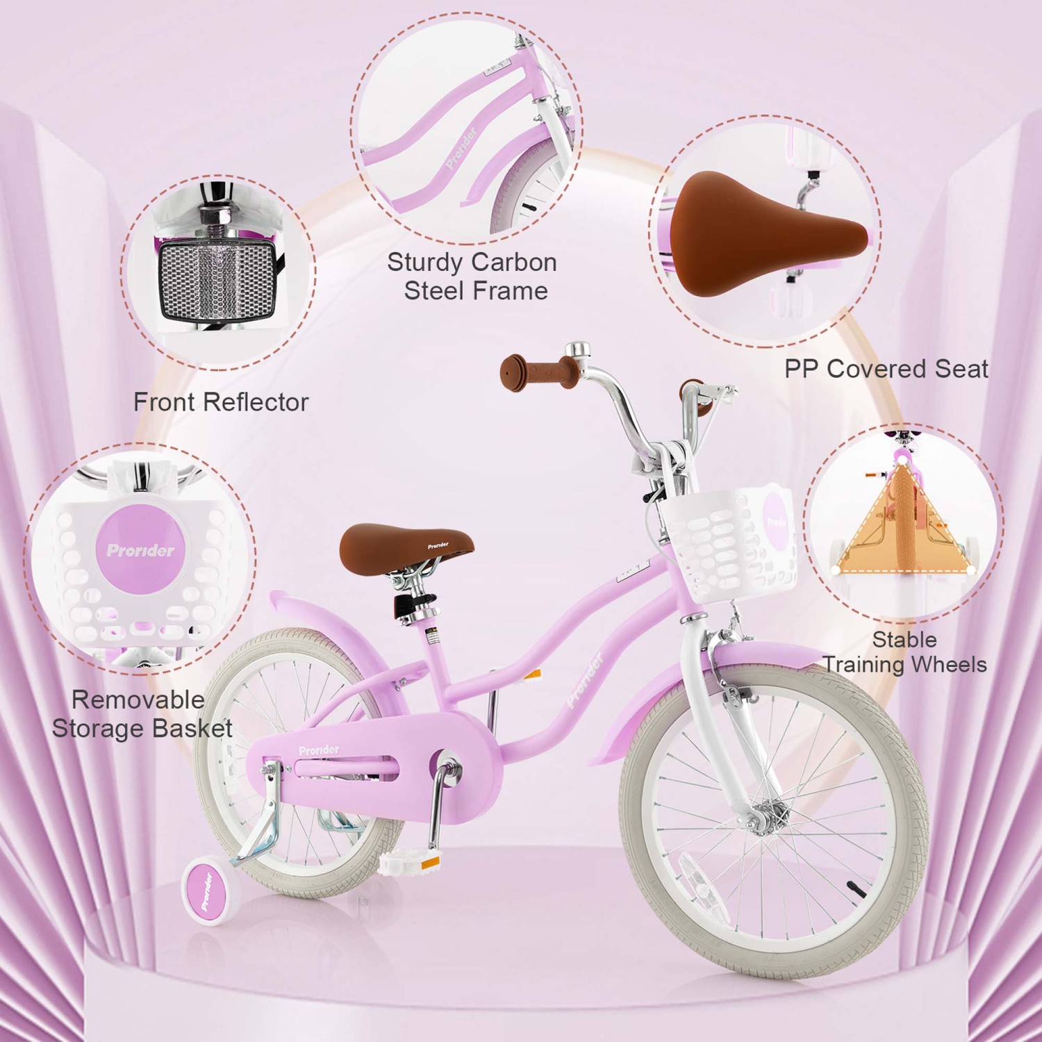 Costway 18" Kids Bike Toddler Bicycle with Training Wheel Kickstand for 4-8 Years Old