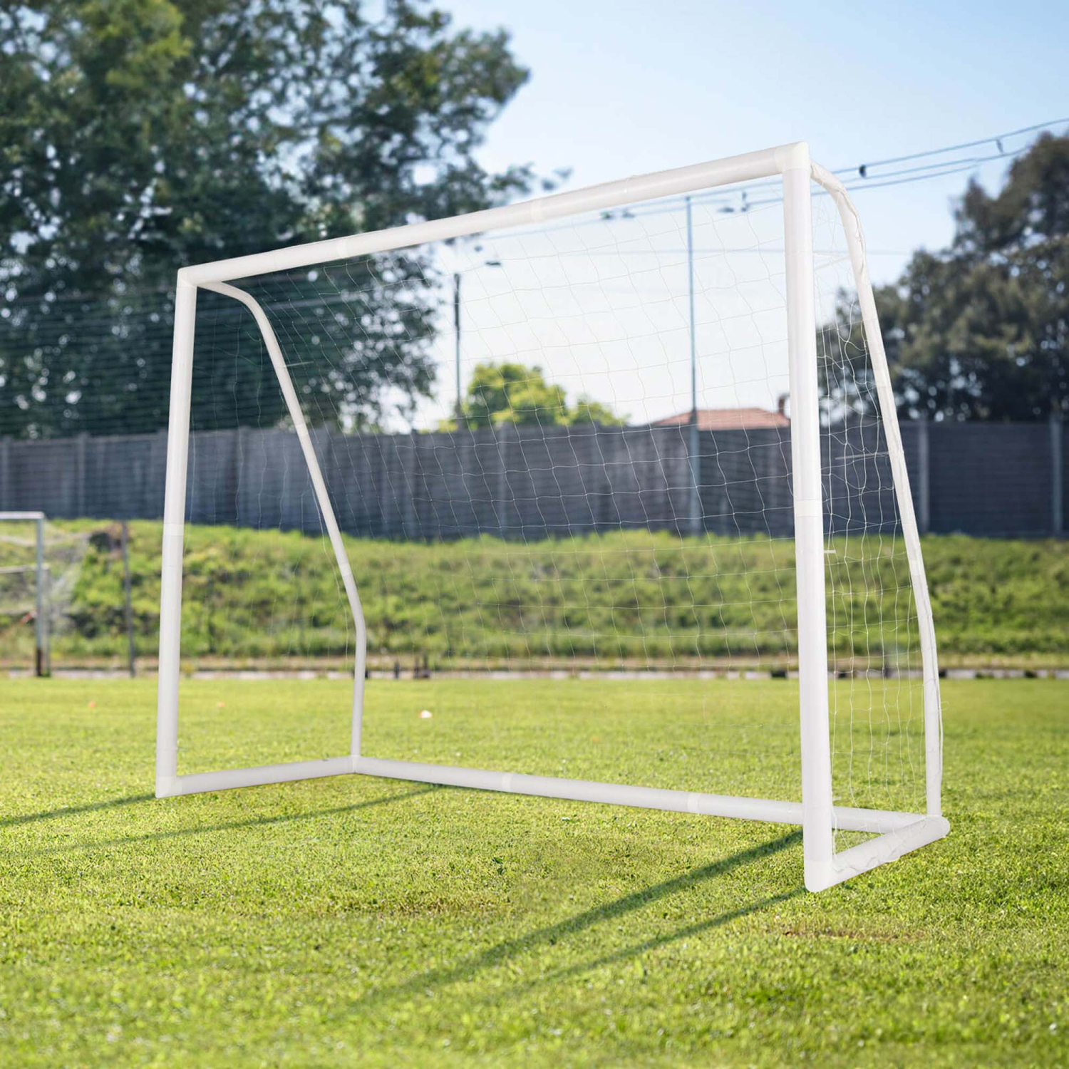 Costway All Weather Soccer Goal Football Training Equipment with Anti-tearing Net