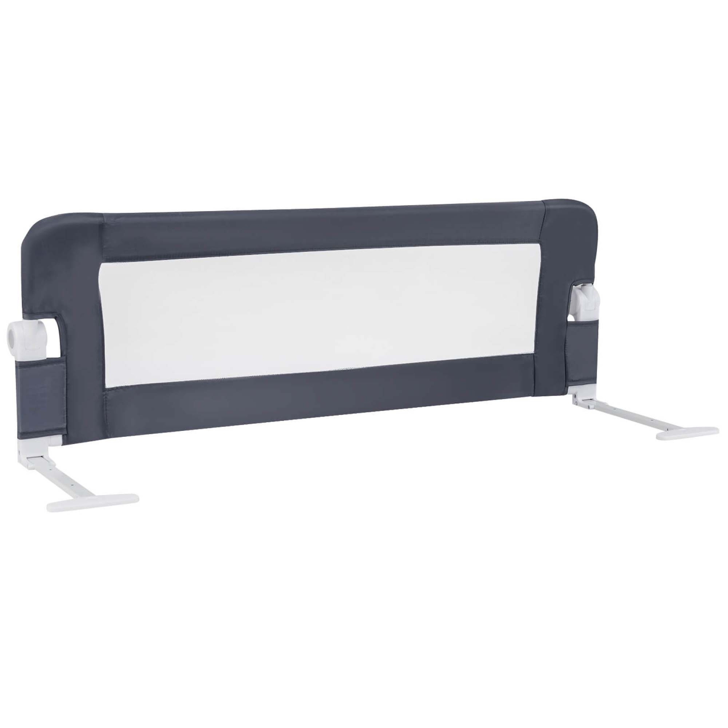 Costway 1 PCS 42" Toddler Foldable Bed Rail with Adjustable Safety Strap, Bedrail Guard Grey