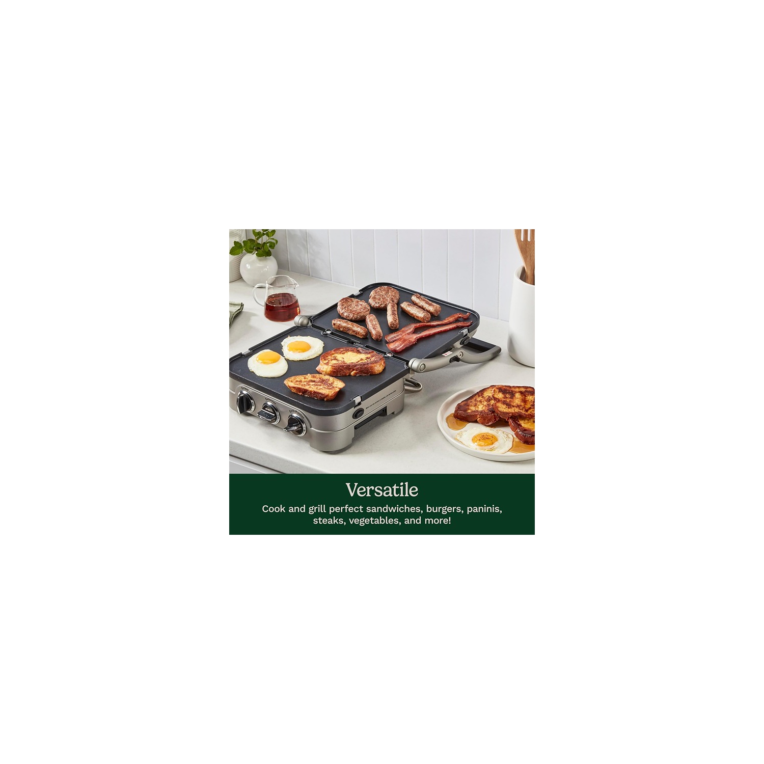 34,29 x 29,21 x 18,08&nbsp;cm de Cuisinart : un gril antiadhésif réglable avec un gril argenté