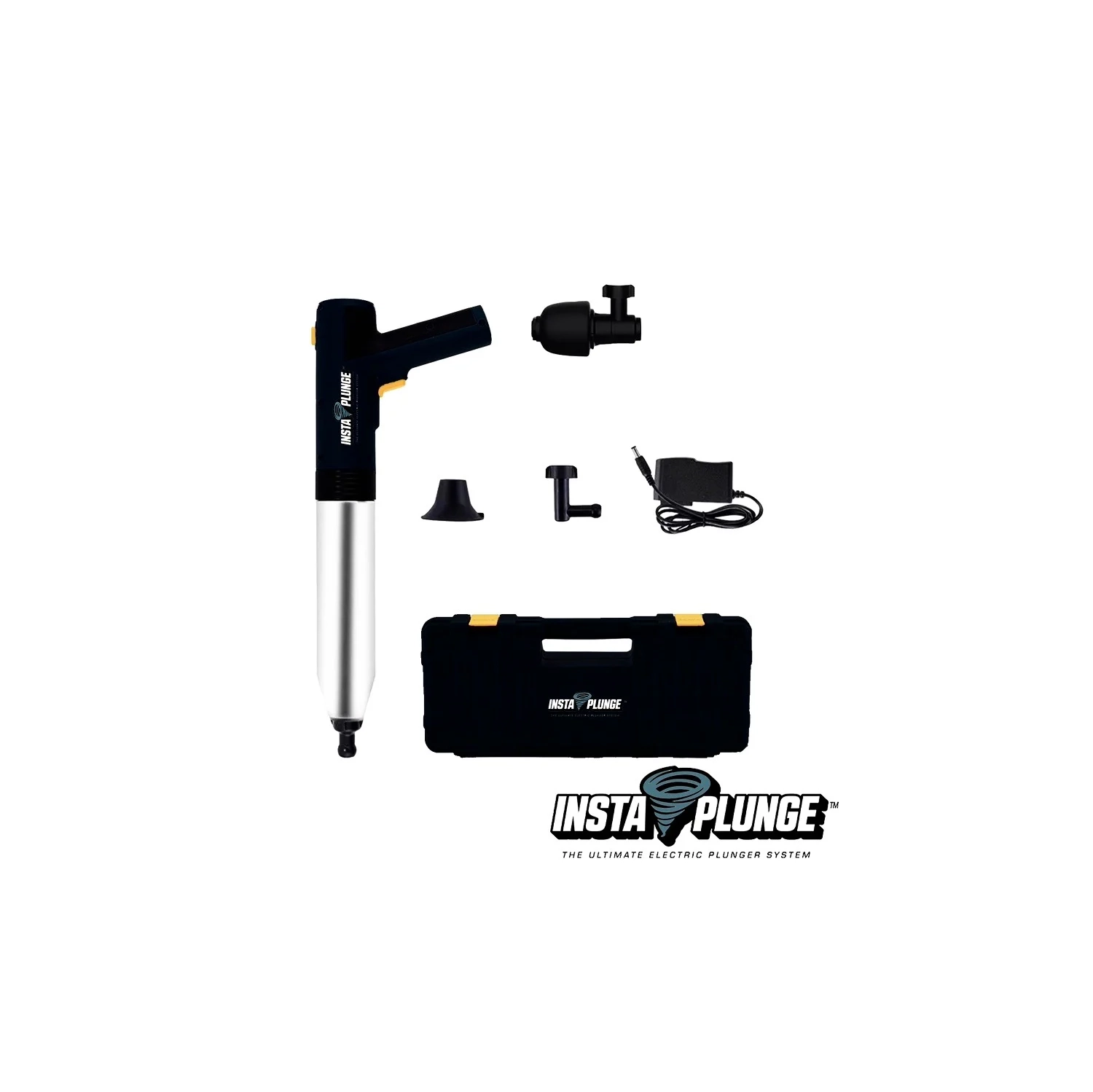 InstaPlunge Pro Electric Plunger with Multiple Attachable Heads