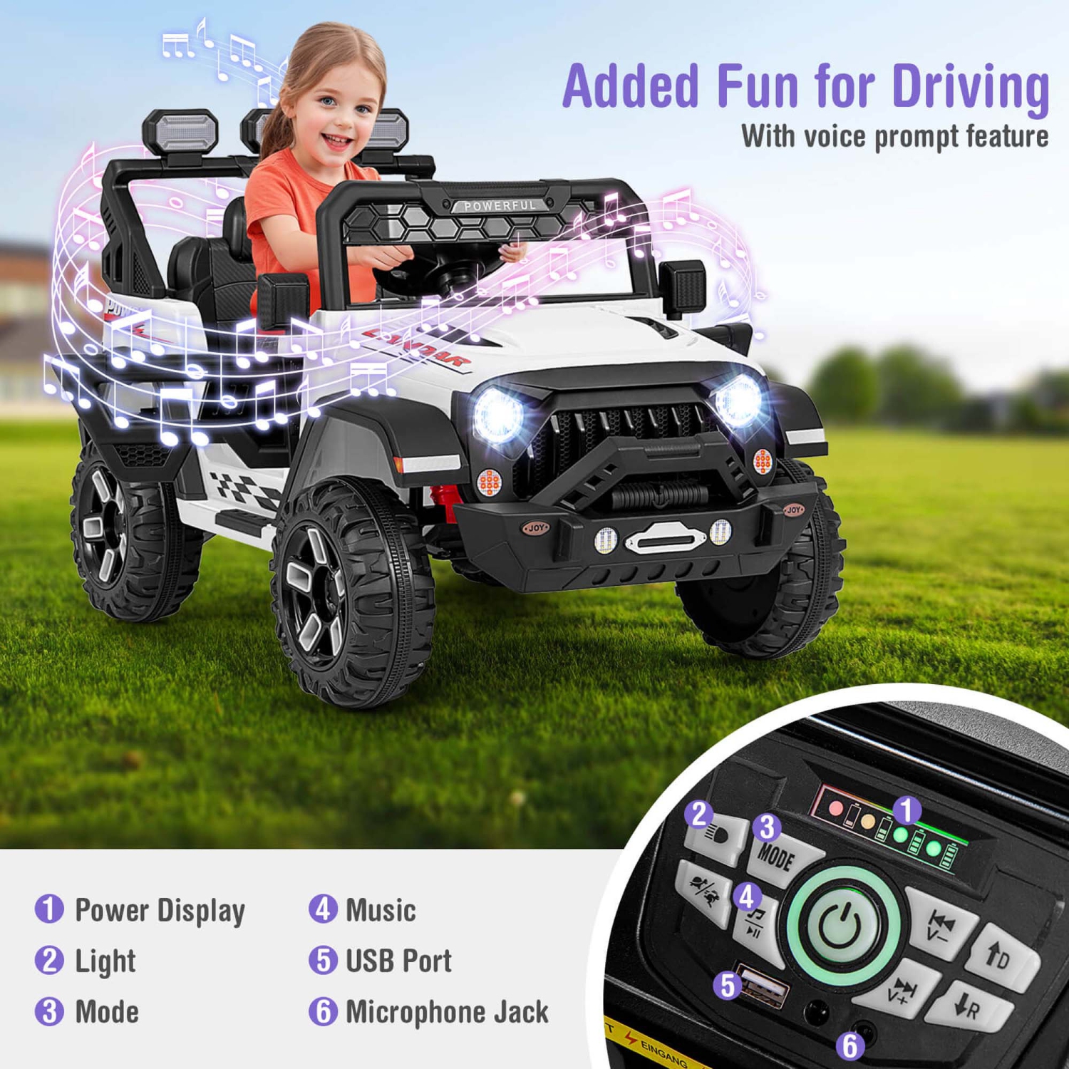 Costway 12V Kids Ride On Truck with 2*12V Motors Spring Suspension & Remote Control