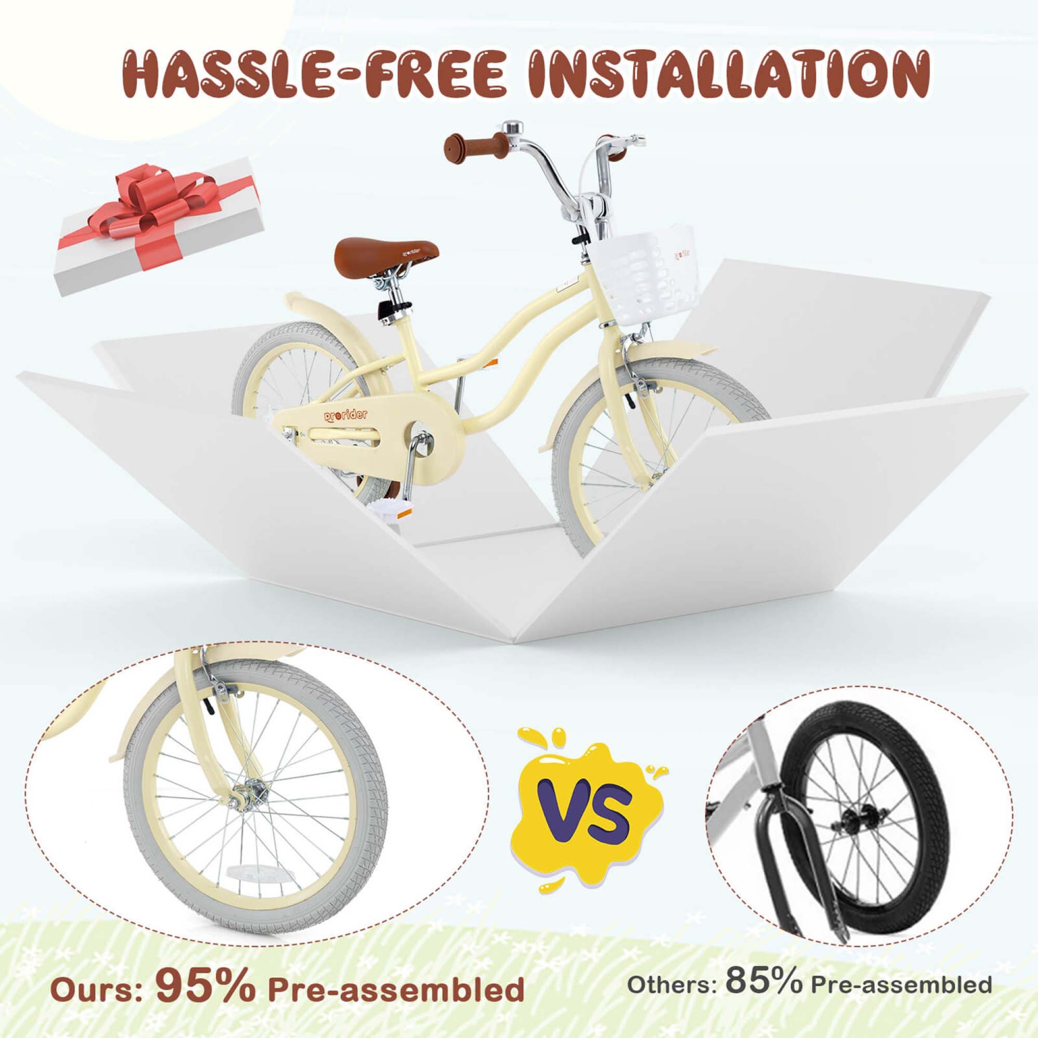 Costway 18" Kids Bike Toddler Bicycle with Training Wheel Kickstand for 4-8 Years Old