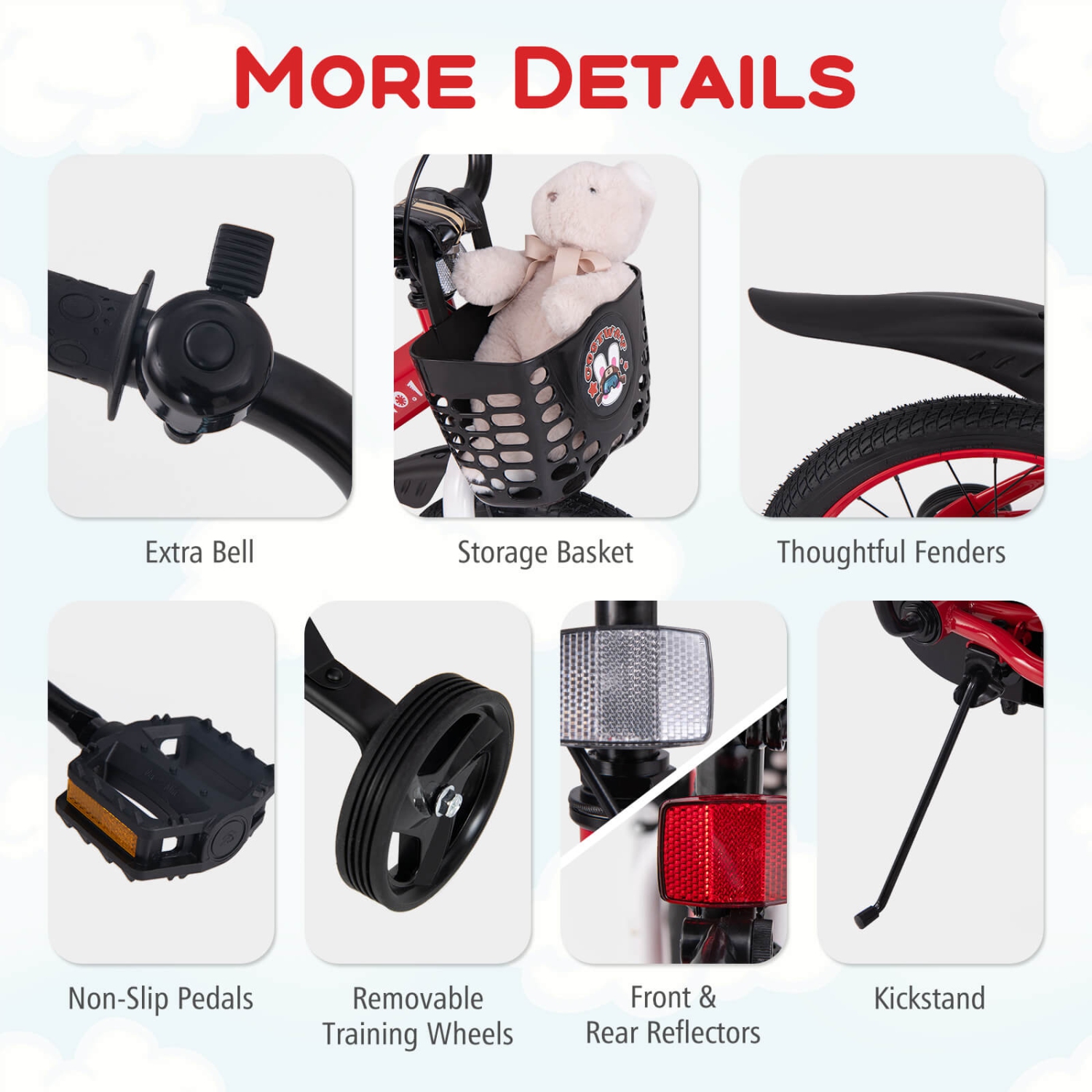 Costway 18" Kid's Bike for 4-8 with Height-Adjustable Handlebar & Saddle Handbrake