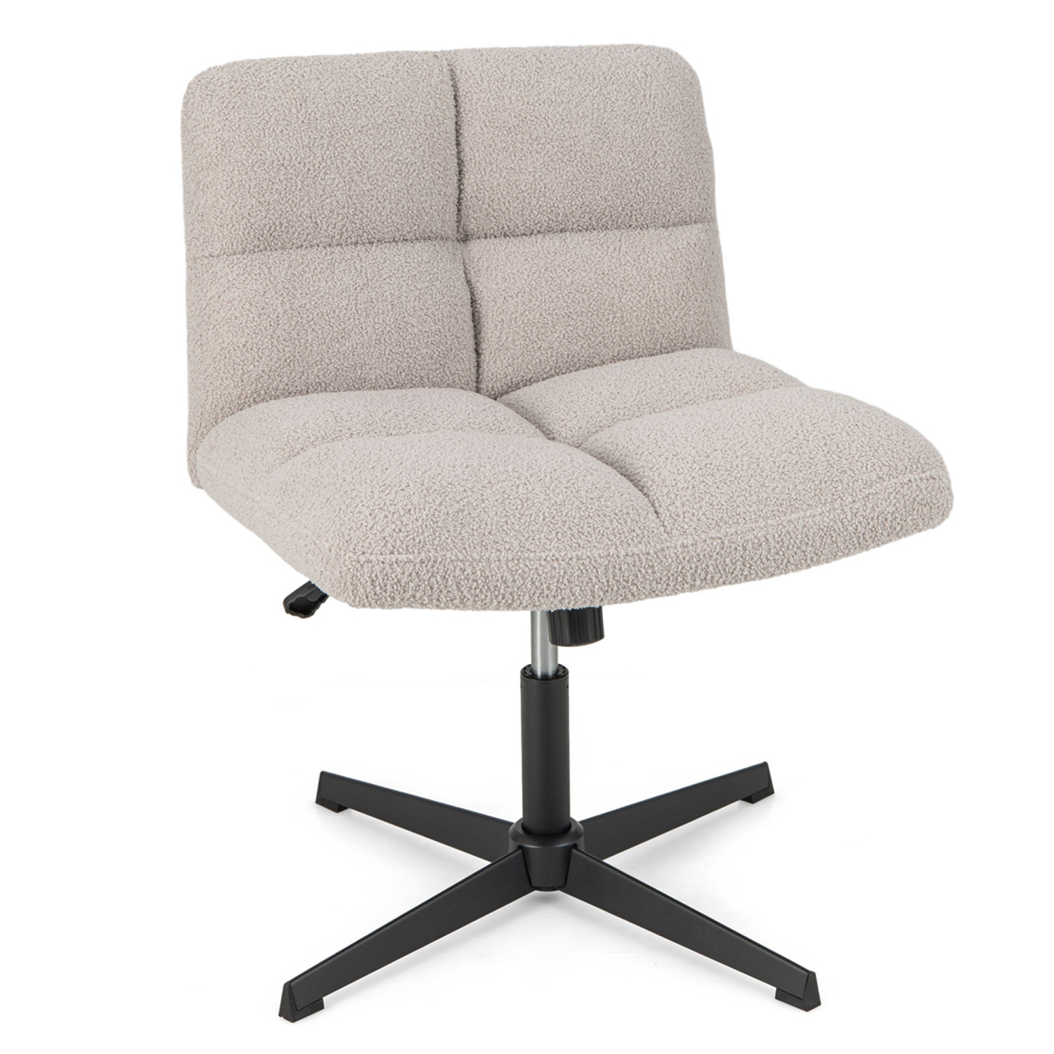 Costway Armless Office Desk Chair Modern Swivel Vanity Chair with Adjustable Height