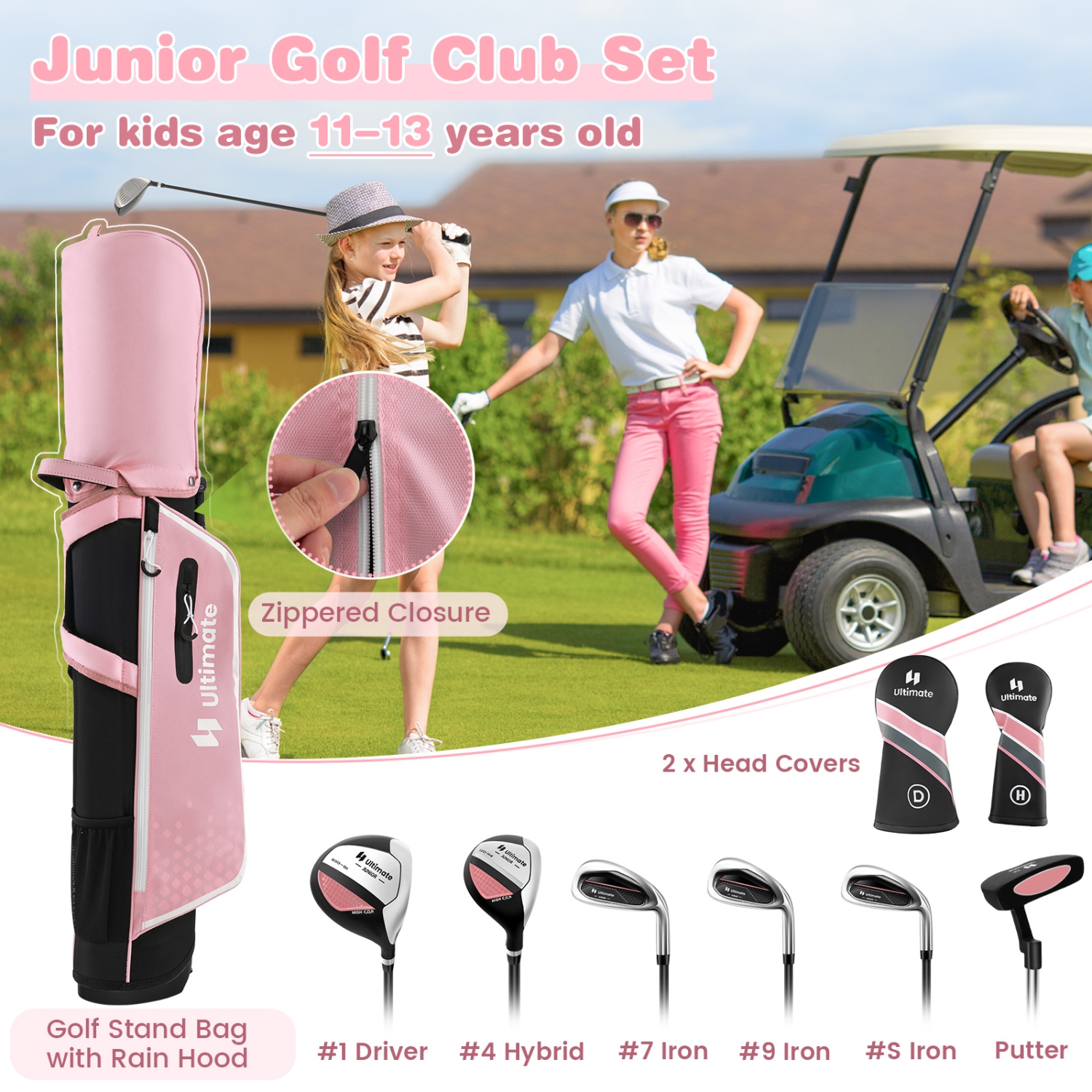 Ultimate Junior Complete Golf Club Set pour enfants de 11-13 à 8 ans