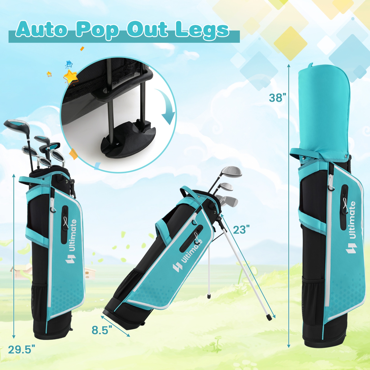 Ultimate Junior Complete Golf Club Set pour enfants de 11-13 à 8 ans