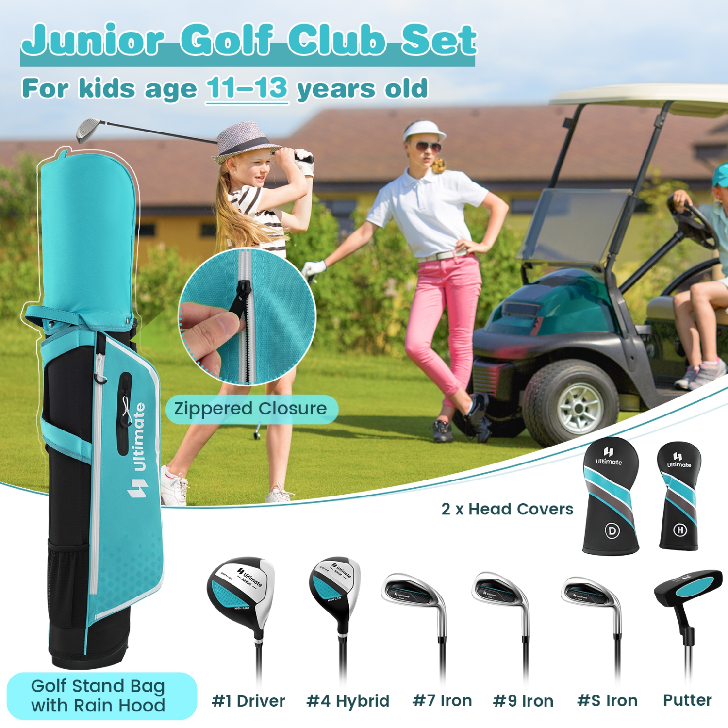 Ultimate Junior Complete Golf Club Set pour enfants de 11-13 à 8 ans