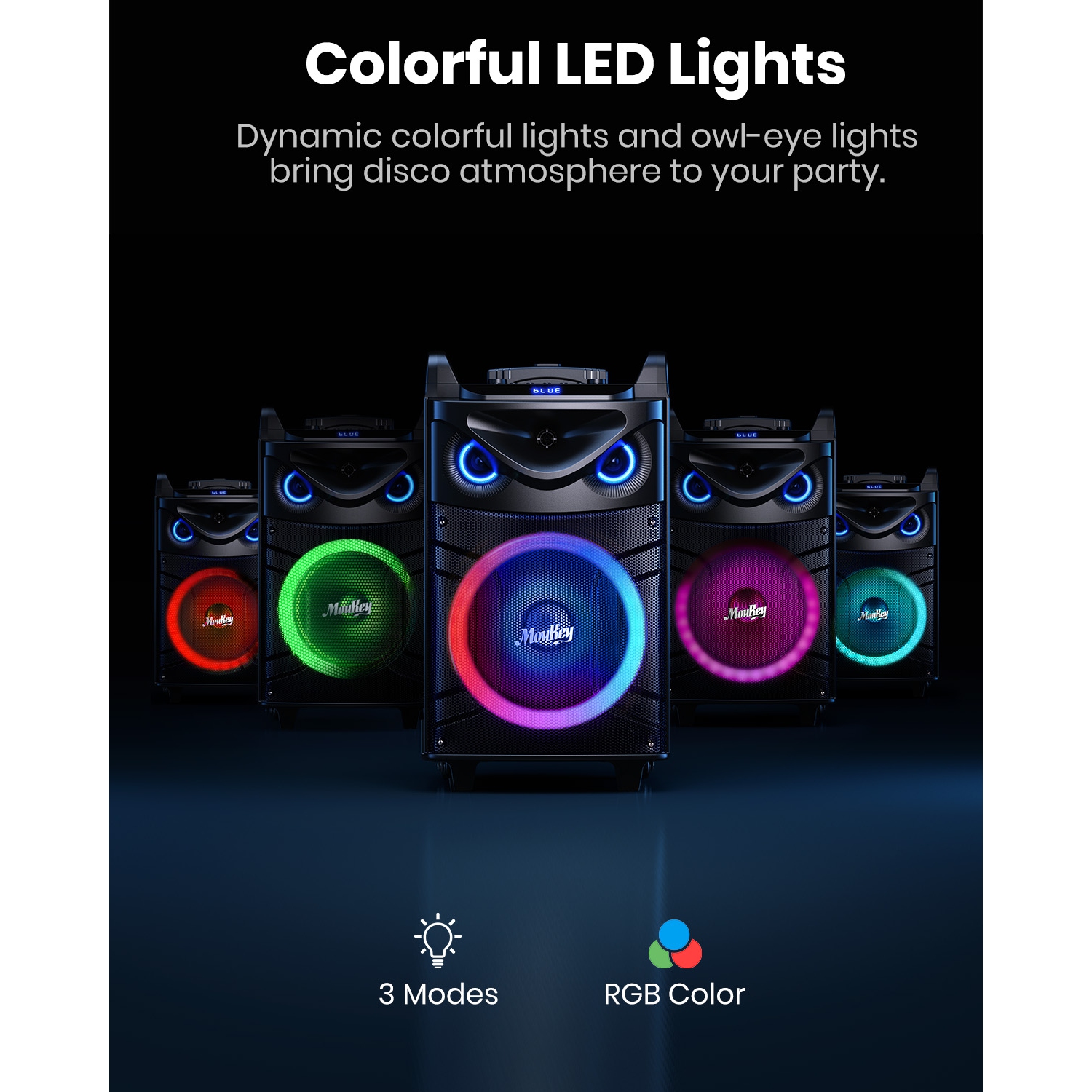 Machine à karaoké portative de 2 10 po et MTs10 haut-parleurs Bluetooth/2 micros de Moukey