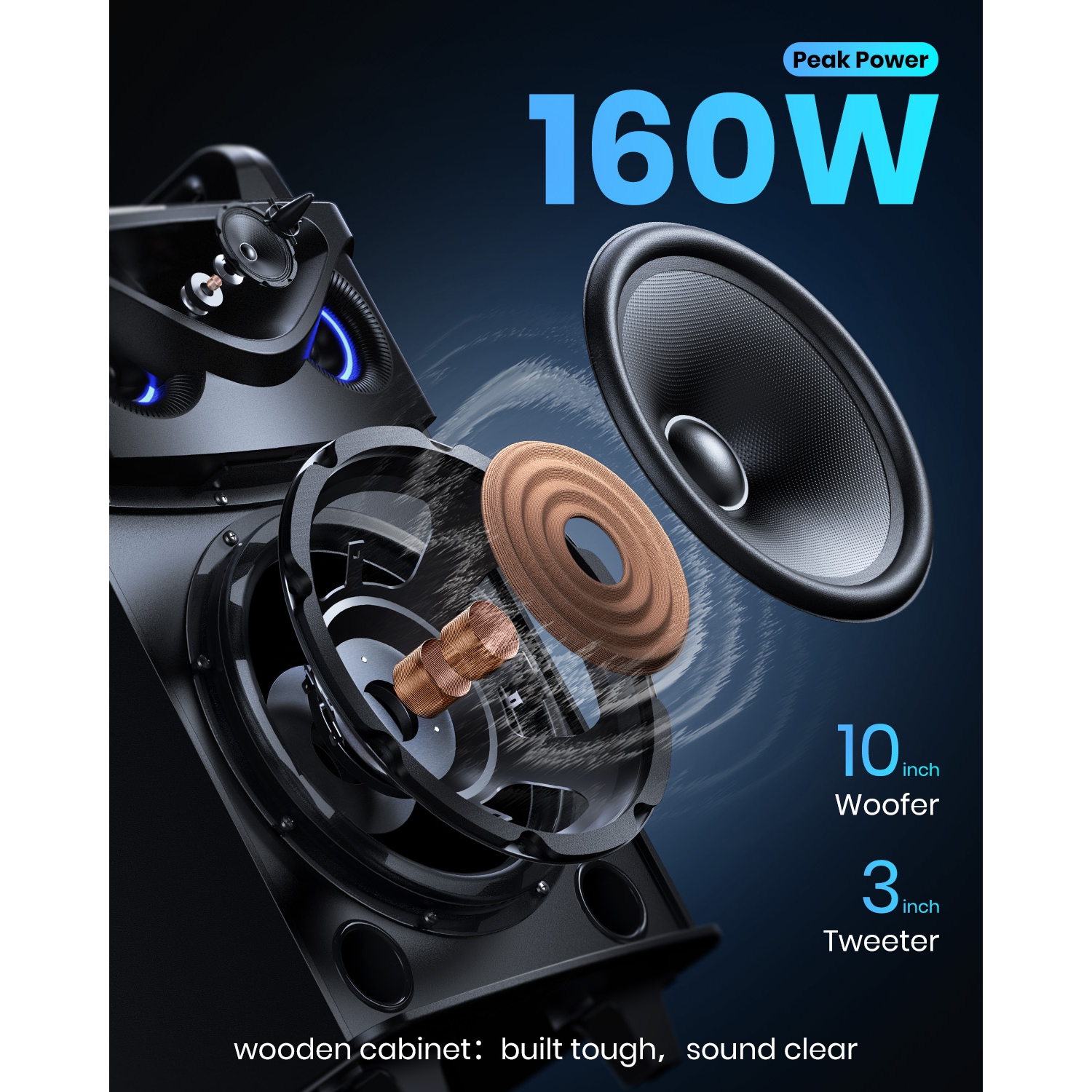 Machine à karaoké portative de 2 10 po et MTs10 haut-parleurs Bluetooth/2 micros de Moukey