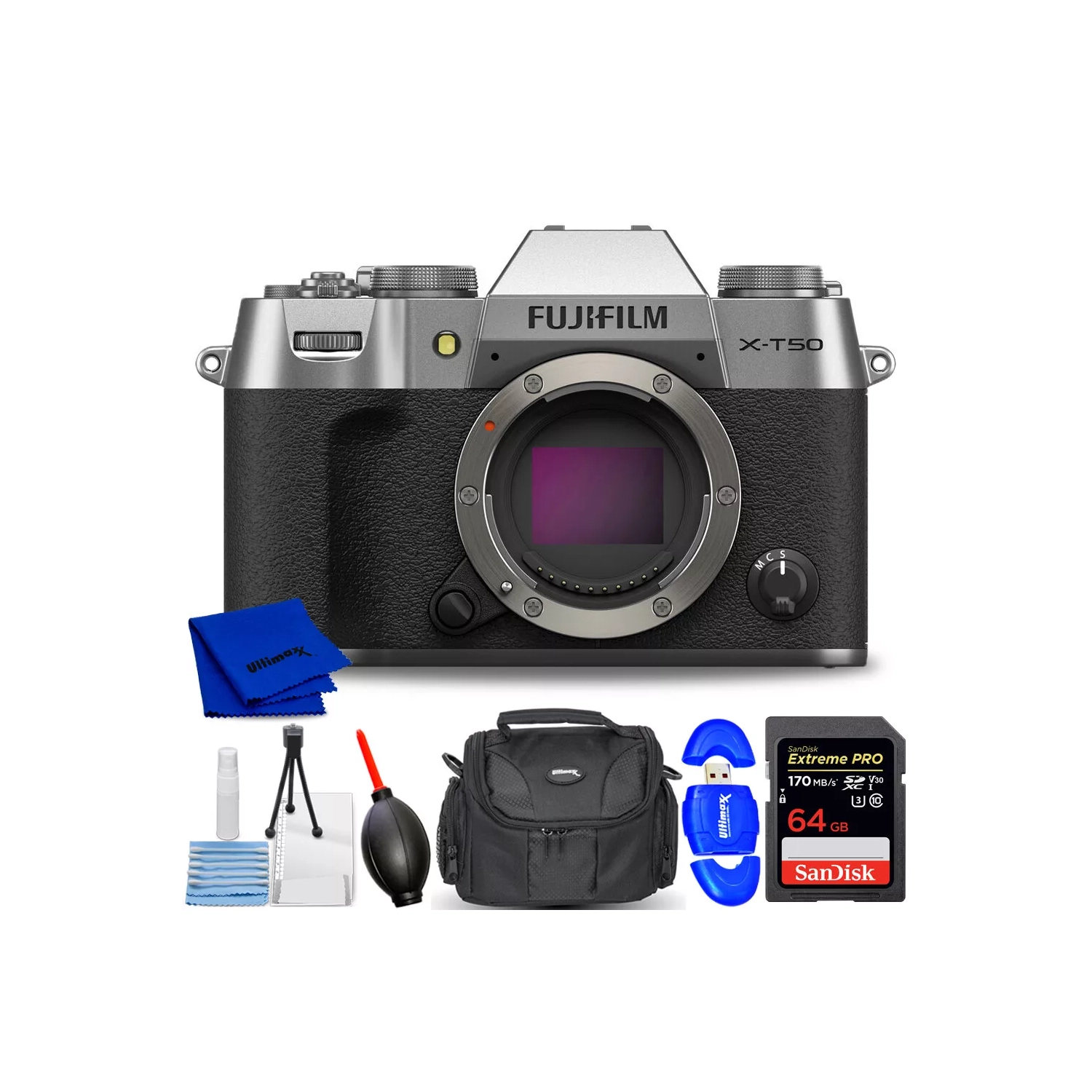 FUJIFILM X-T50 Mirrorless Camera 16828313 - 7PC Accessory Bundle