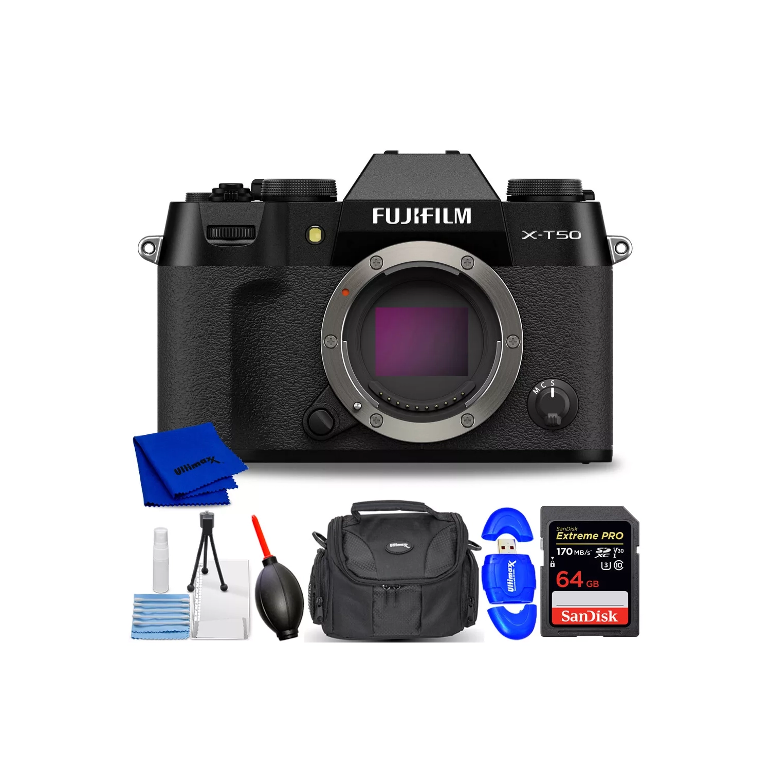 FUJIFILM X-T50 Mirrorless Camera 16828222 - 7PC Accessory Bundle