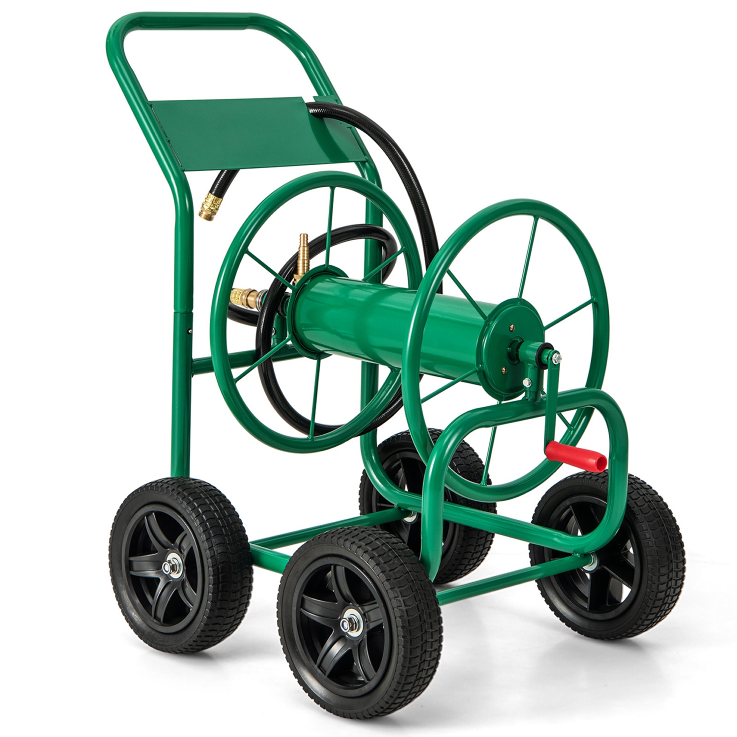 Costway Garden Hose Reel Cart Holds 330ft of 3/4"or 5/8" Hose 400ft of 1/2" Hose Green