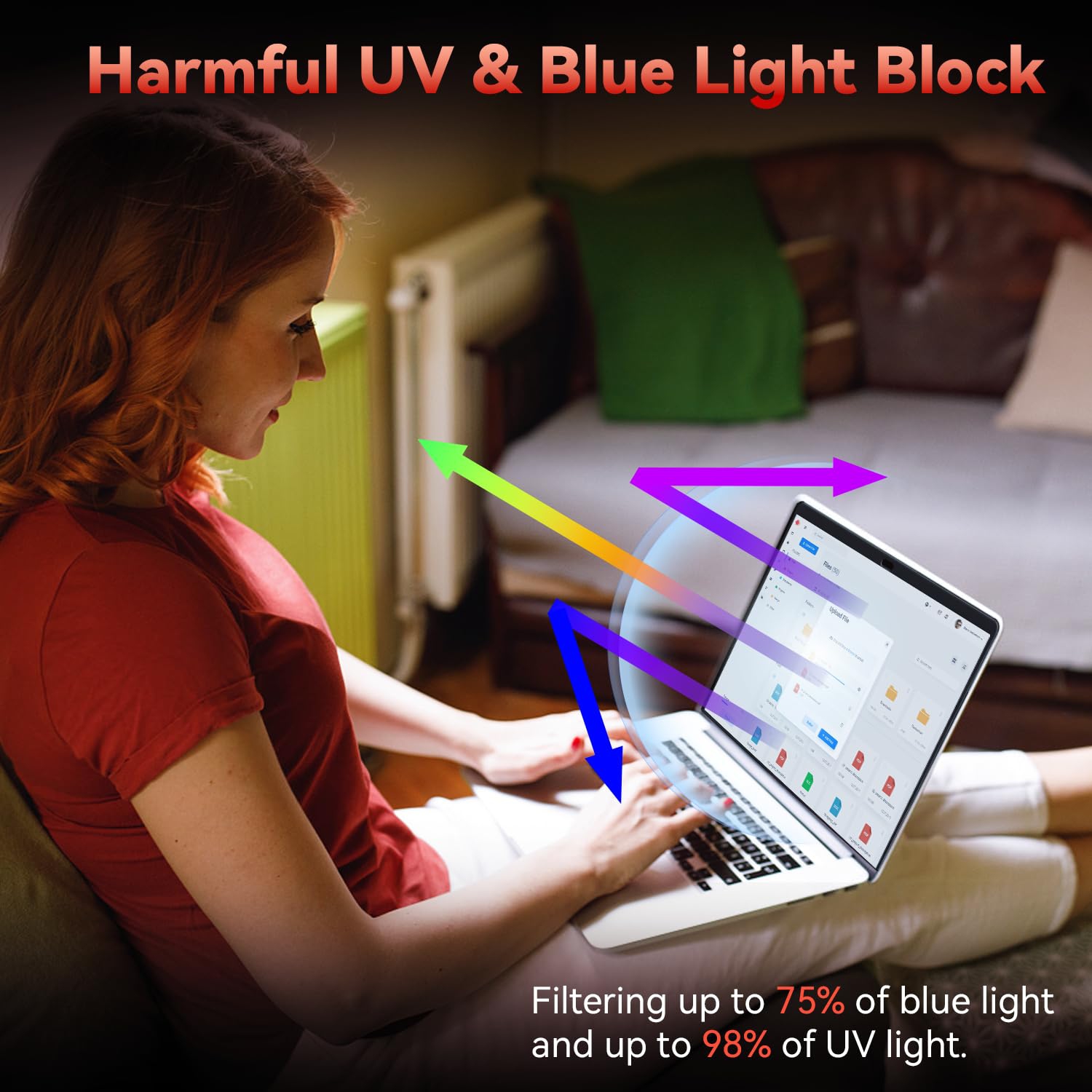 2 Pack Anti Blue Light Screen Protector Compatible with MacBook Air 13 / MacBook pro 13 Inch, Eye Protection, Anti Glare Anti Scratch & Anti