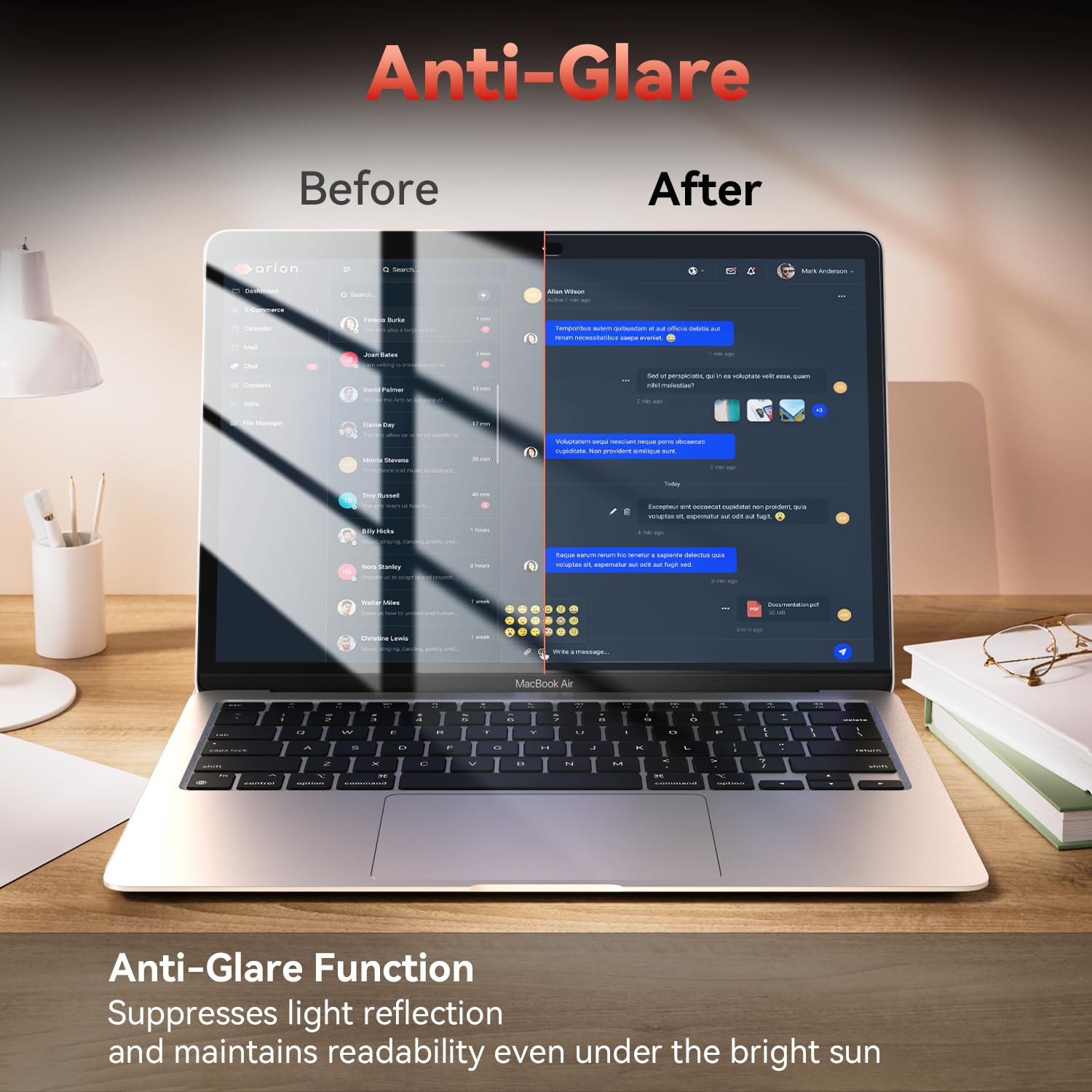 2 Pack Anti Blue Light Screen Protector Compatible with MacBook Air 13 / MacBook pro 13 Inch, Eye Protection, Anti Glare Anti Scratch & Anti