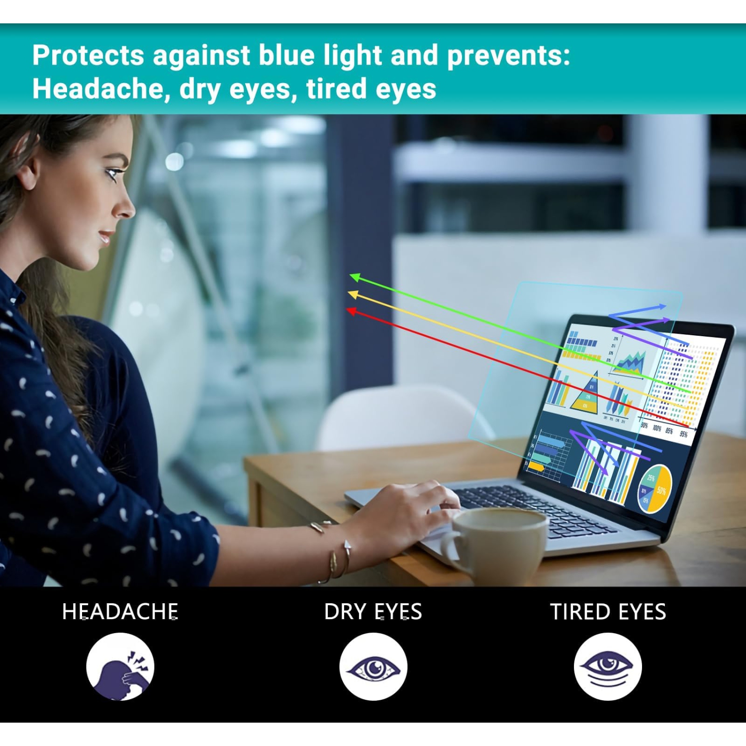 2-Pack Macbook Air 15 Inch Screen Protector Anti-Blue Light Anti-Glare Macbook Air 15 Inch Screen Filter, Eye Protection Bubble Free, Anti-Fingerprint