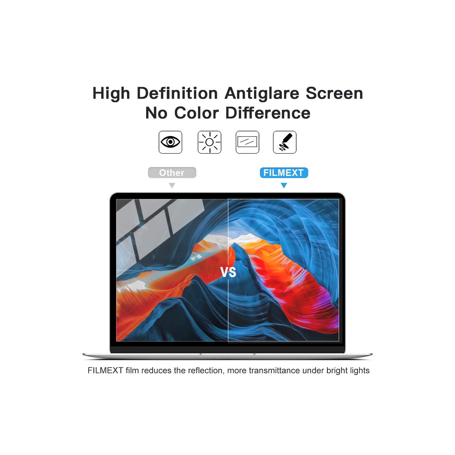 Paquet de 2 protecteurs d'écran antireflet anti-lumière bleue 13,3&nbsp;po pour portable de 13,3 po avec rapport de forme 16:9