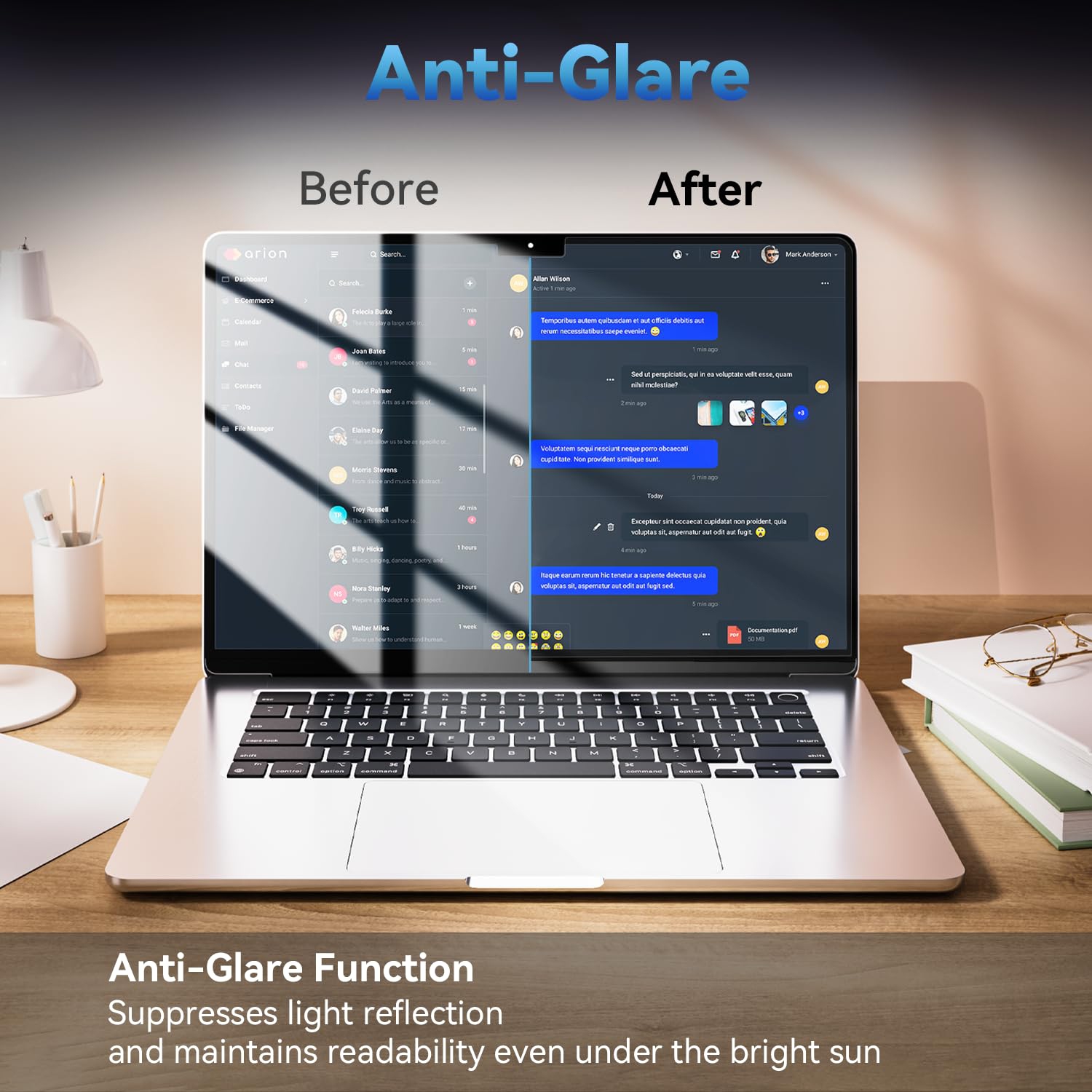 2 Pack Anti Blue Light Screen Protector Compatible With MacBook Air 13.6 Inch Model A2681, Eye Protection , Anti Glare Anti Scratch & Anti