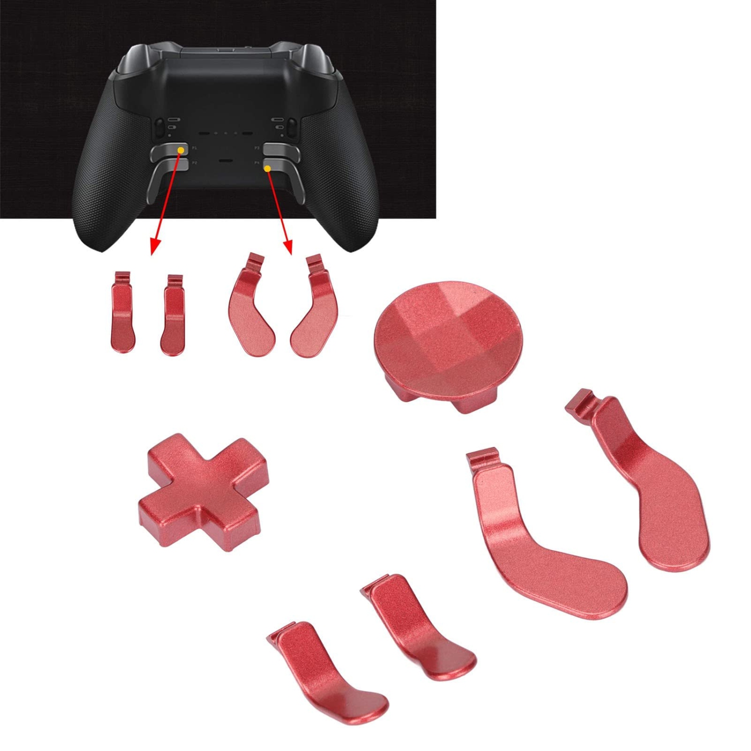 Patins et palettes en métal D, palettes et manettes de rechange en acier inoxydable pour Xbox One Elite Series 2