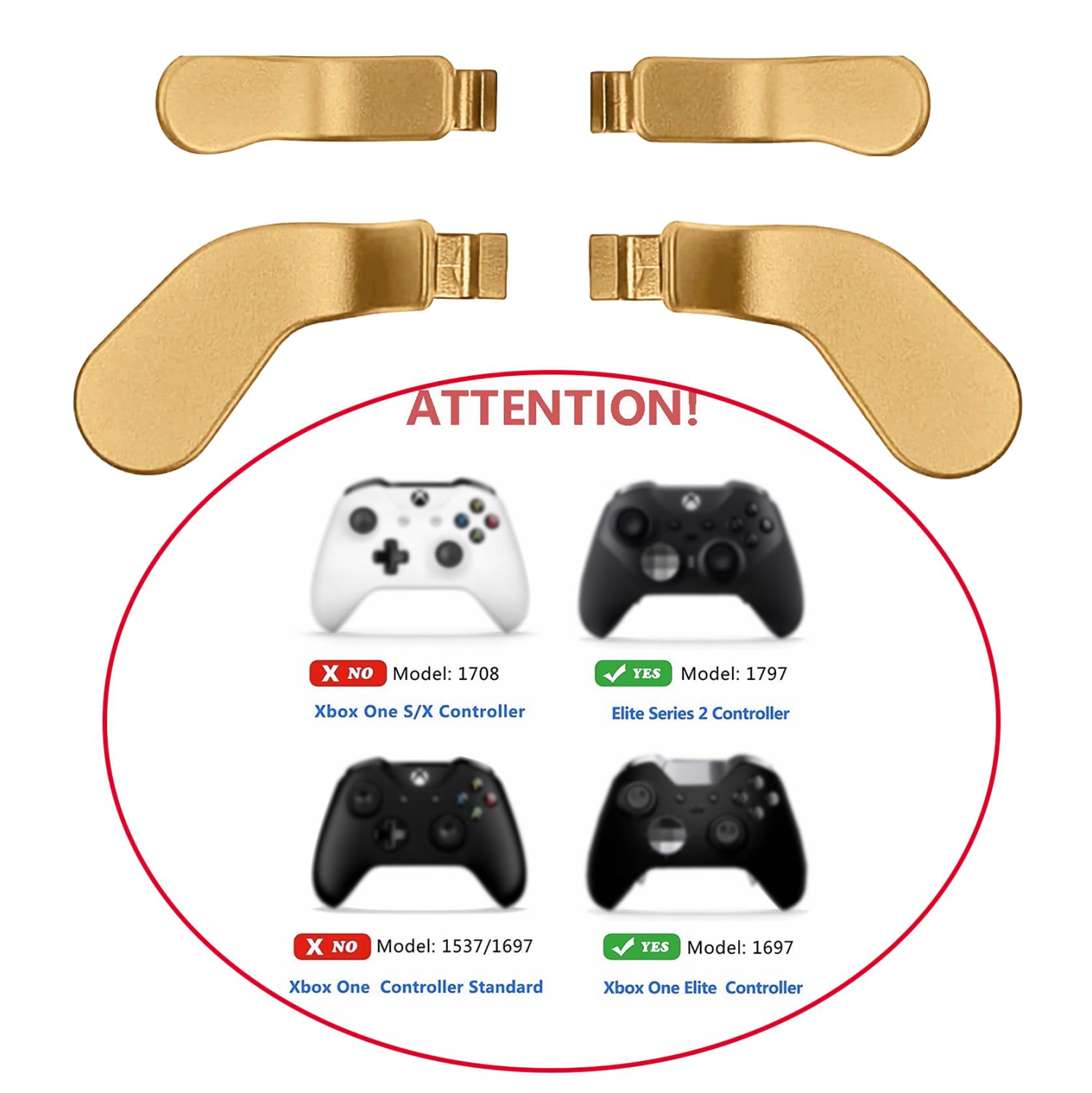 Palettes arrière de rechange 4 verrous de gâchette en acier inoxydable métallique pour manette Elite Series 2 Xbox One boutons arrière Elite