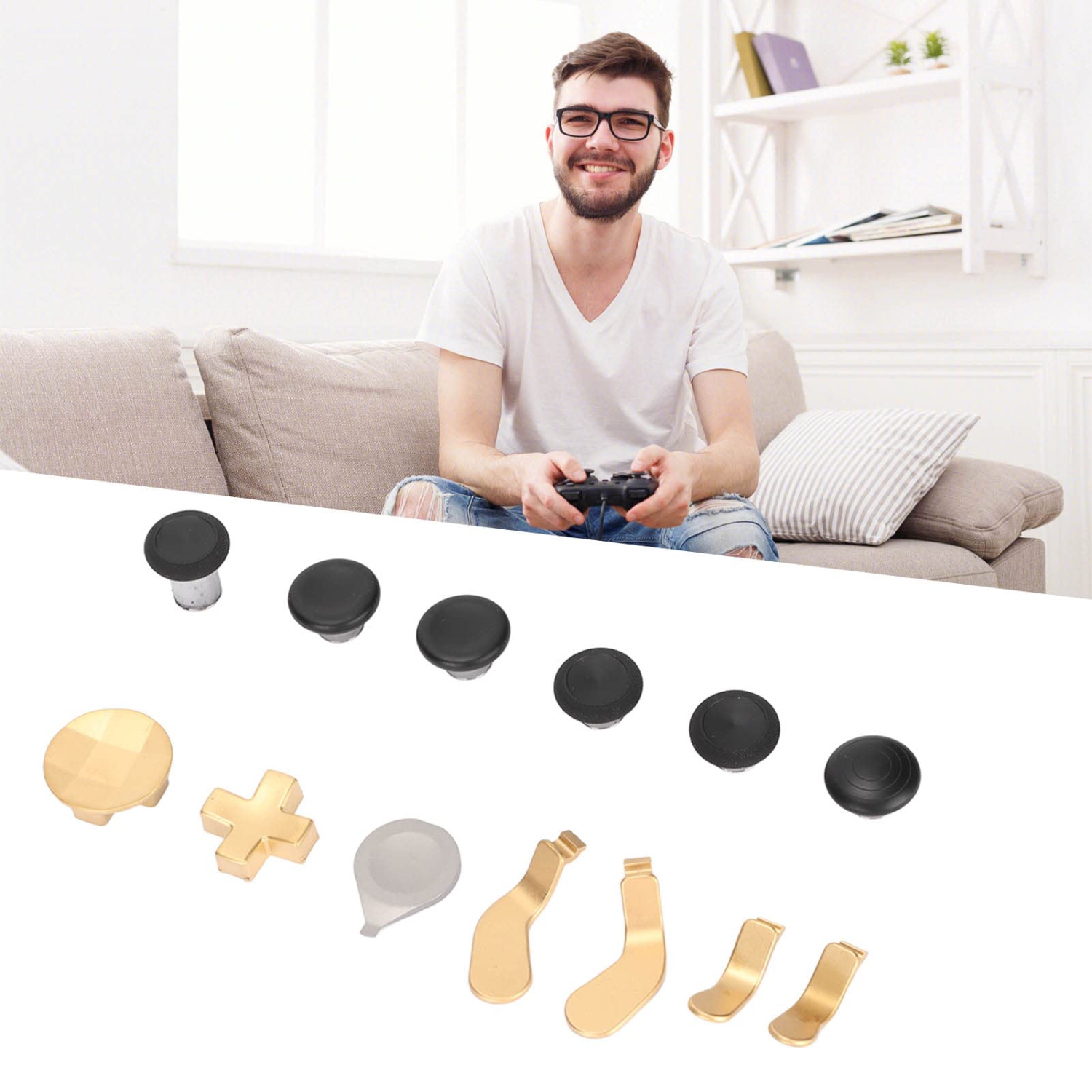 Manche en métal, 13-en-1 manettes de rechange Paddles D Accessoires pour pièces de manette de jeu, Accessoires pour pièces de manette de jeu pour