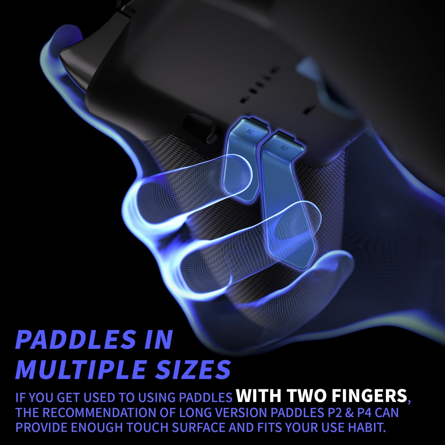 Palettes pour manette Xbox Elite 1/2, 6-en-1 palettes arrière interchangeables Metalic Neptune Blue pour manette Xbox One Elite et Elite Series 2