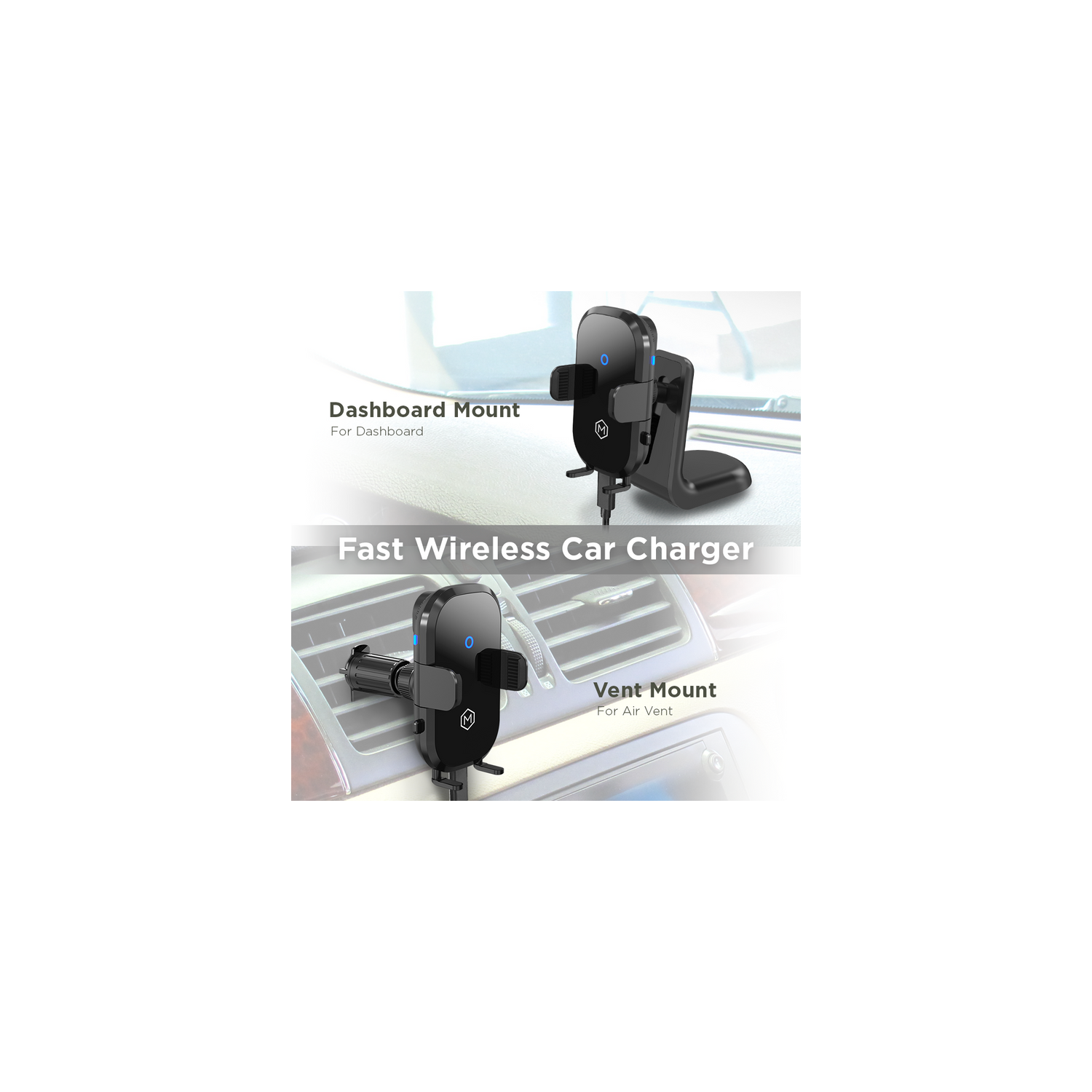 Fast Wireless Car Charger Mount - Grip Cradle