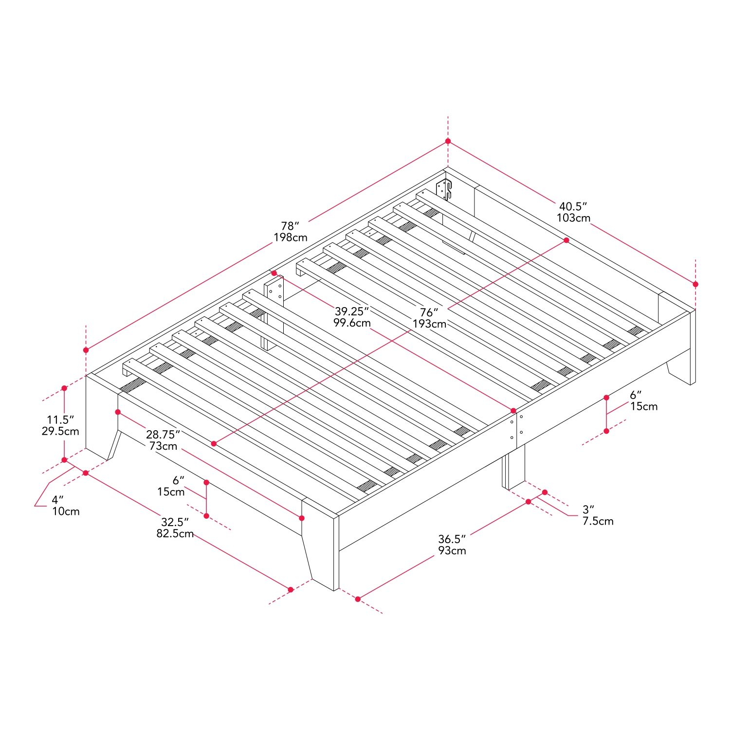 Lit plateforme simple Amber & Emily