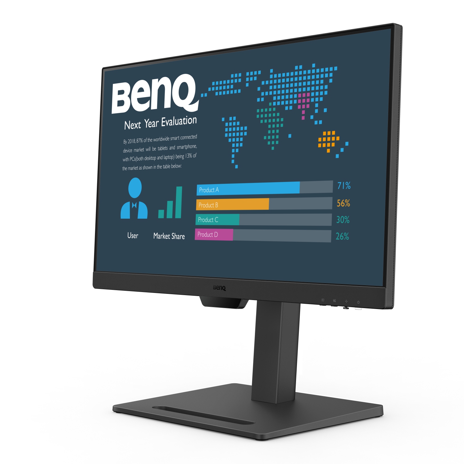 Moniteur de bureau 100 Hz double HDMI 1080p 23,8 po de BenQ -