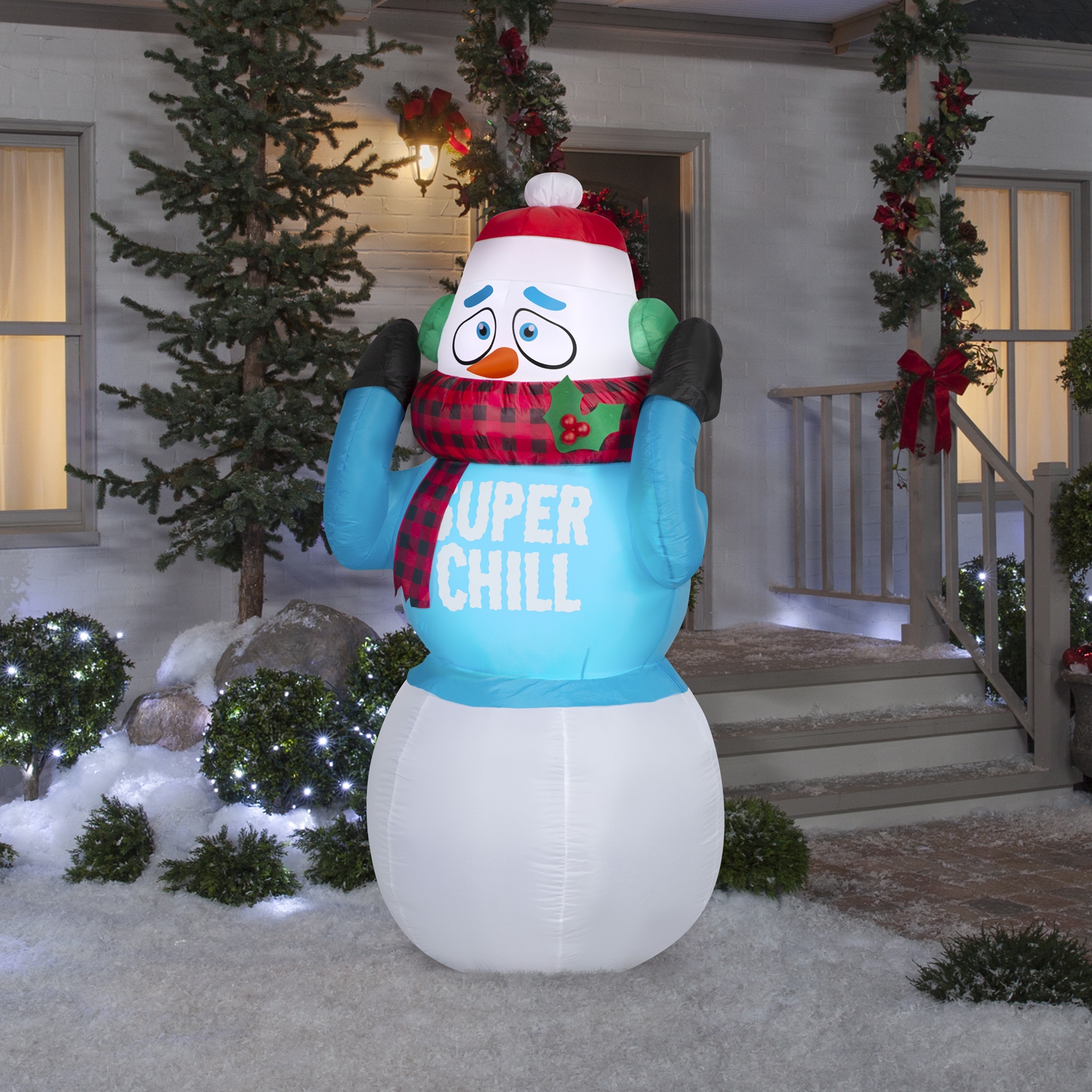 GEMMY INDUSTRIES Animated Airblown® Inflatable Christmas -Shivering Super Chill Snowman 72"