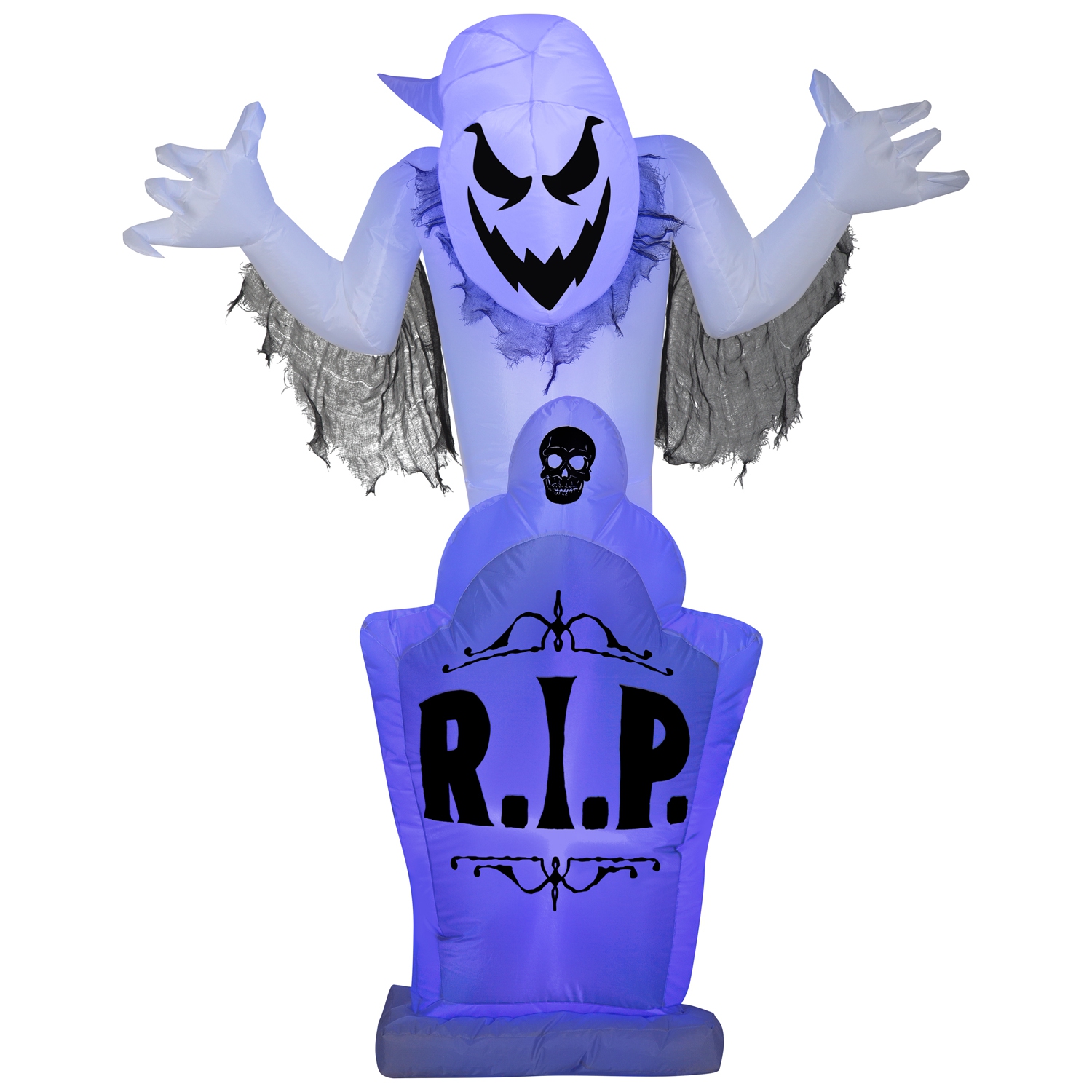 GEMMY INDUSTRIES Lightshow Airblown® Inflatable-ShortCircuit-Ghost and Tombstone Graveyard-MD Scene 60"