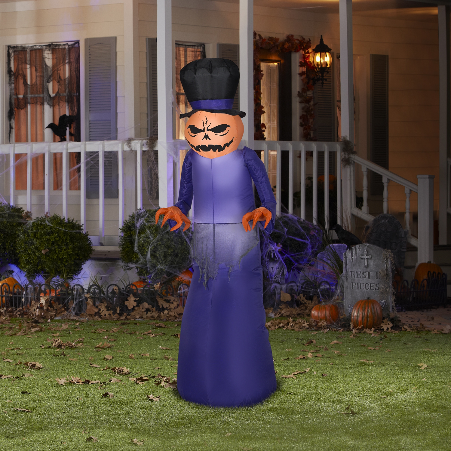 GEMMY INDUSTRIES Airblown® Inflatable Halloween-Pumpkin Reaper w/Top Hat-MD 60"